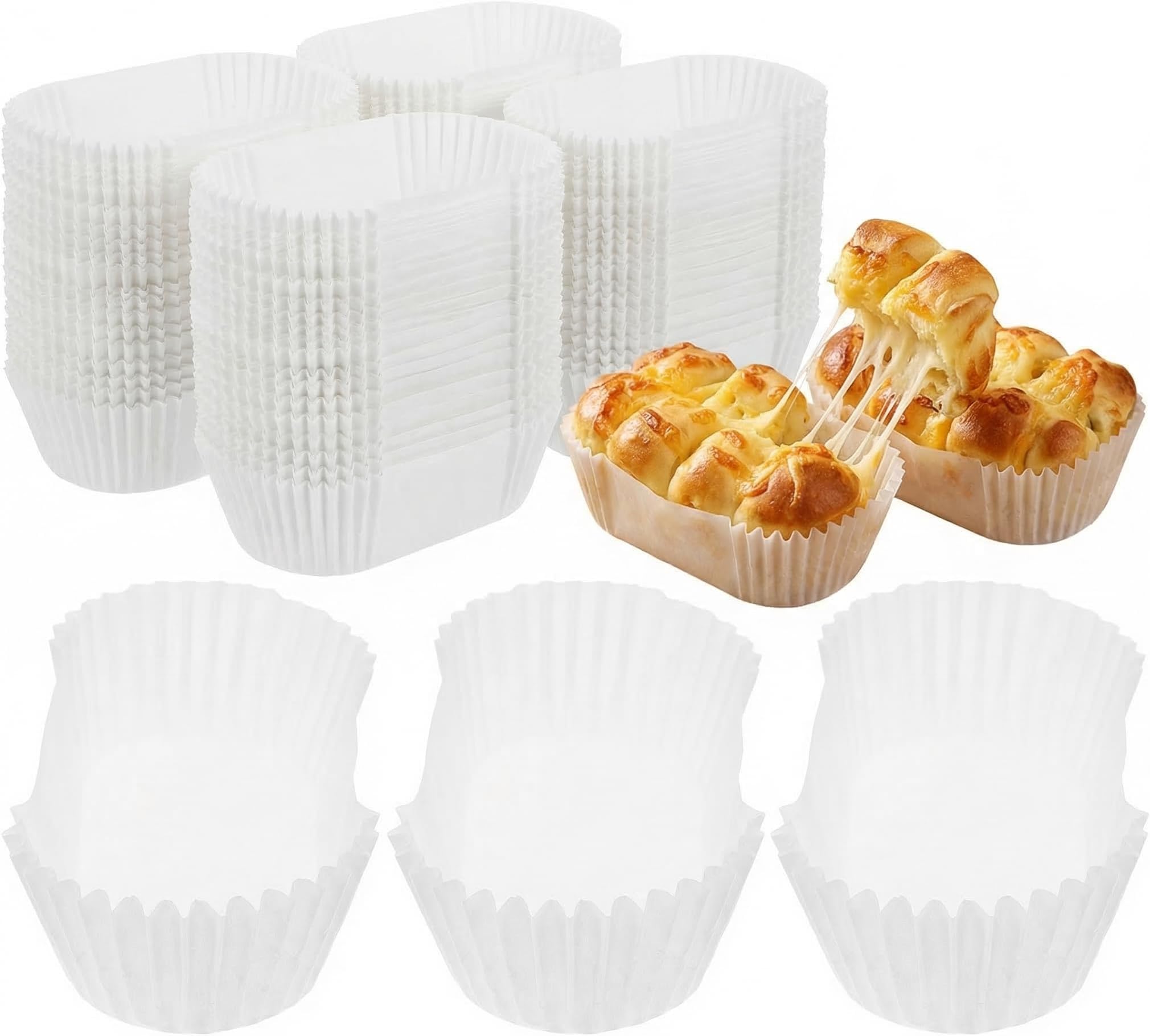– DOITOOL 1000Pcs Mini Loaf Tin Liners for Baking - Oval Cake Cases Grease Proof Cupcake Liners - Rectangle Baking Paper Cases for Mini Loaf Cake Muffins Bread High Temperature Resistant 7.3cm