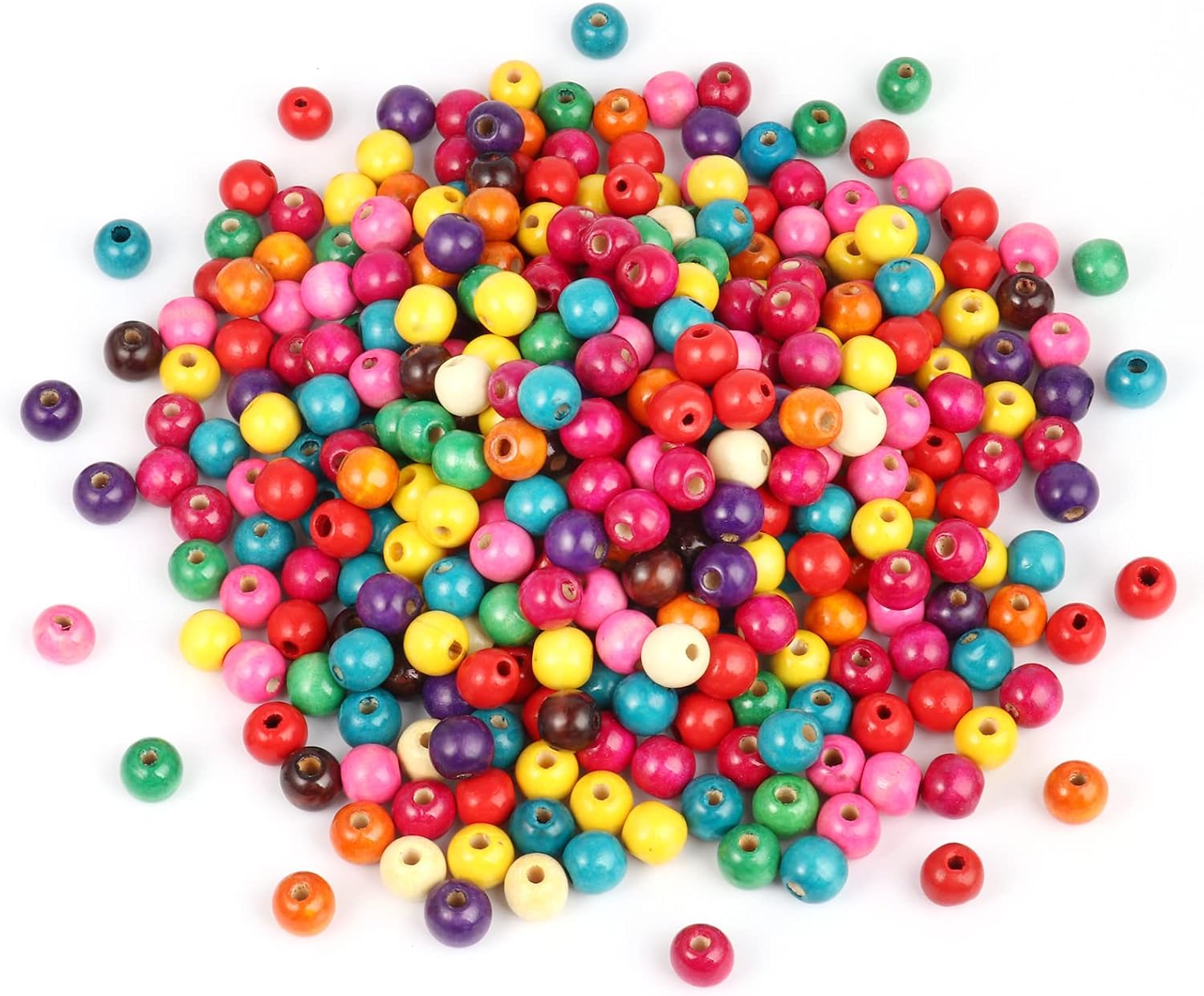 [400PCS] Colorful Wooden Beads, 16mm Large Round Paint