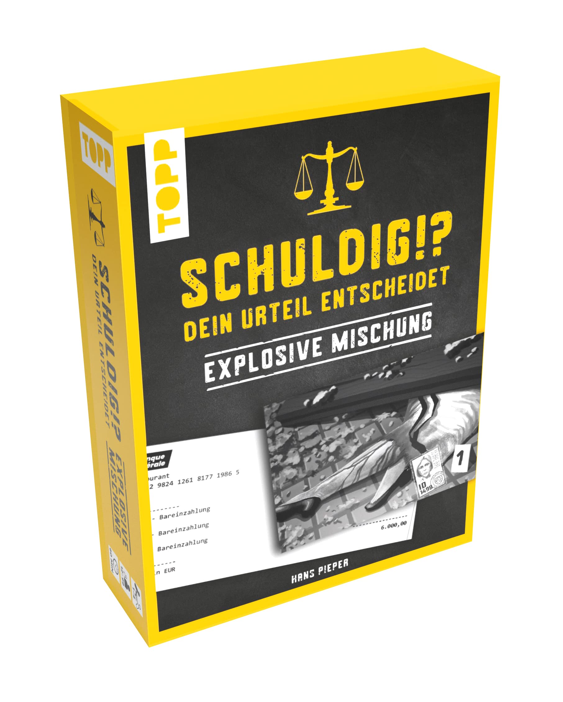 TOPP Your judgment decides – explosive mix. Crime game in 50 cards: The court hearing at the game table: Discuss, make decisions and make your judgment!