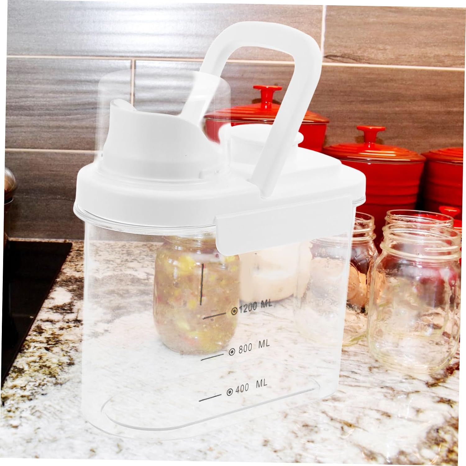 Airtight Rice Storage Container 2.8l White Cereal Storage Bucket and Dust Proof Seal for Kitchen Pantry Organization
