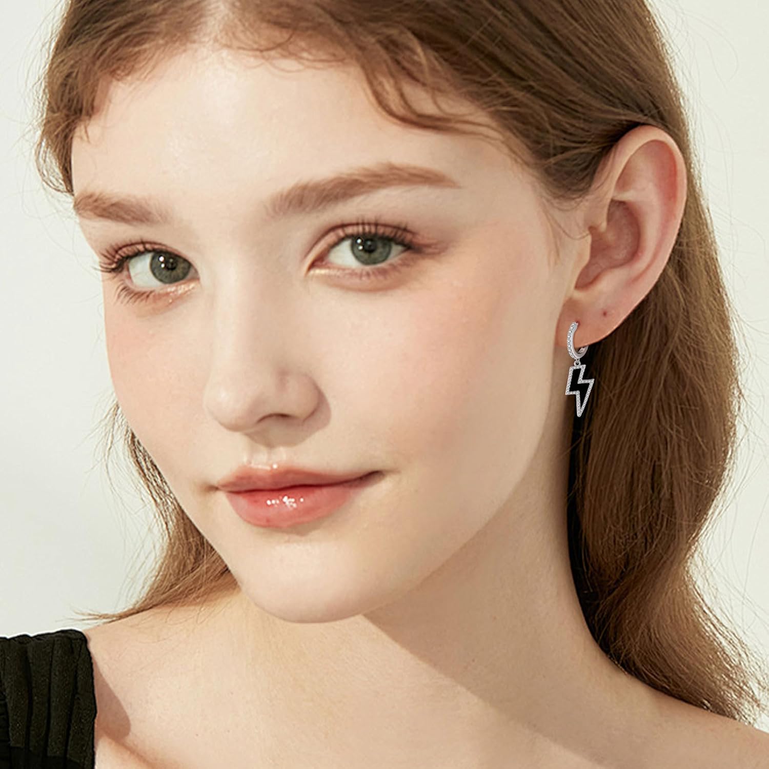 Lightning Bolt Earrings 925 Sterling Silver Black Onyx Dangle Drop Earrings Lightning Bolt Jewelry Gifts for Women Men - Image 4