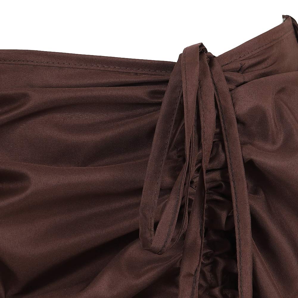 Grebrafan Corset Steampunk Femme Cuir et Jupe Pirate | Déguisement Médiéval Adulte Corset Femme