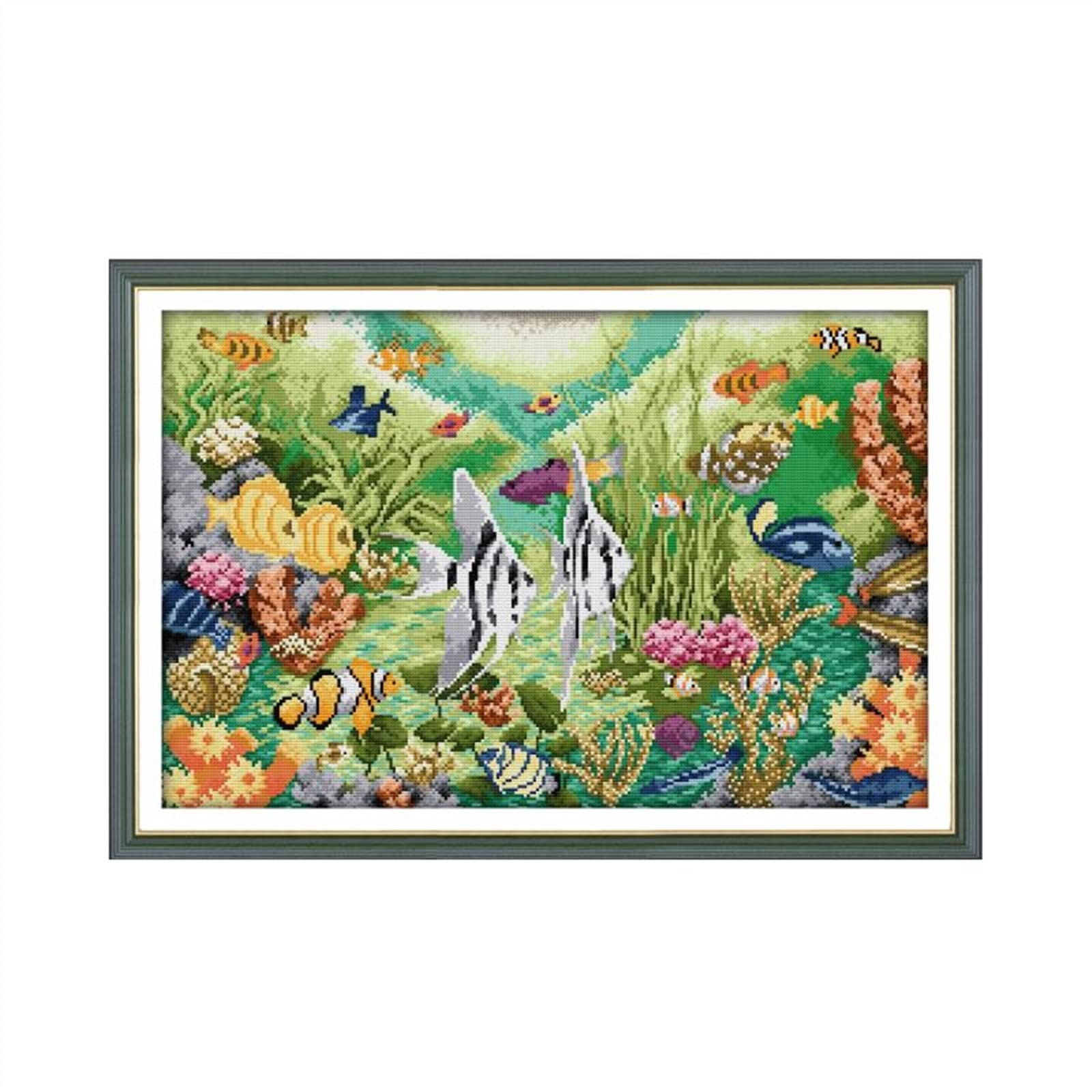 Point de croix oiseau d'hiver 14ct kit broderie toile blanche sans erreur