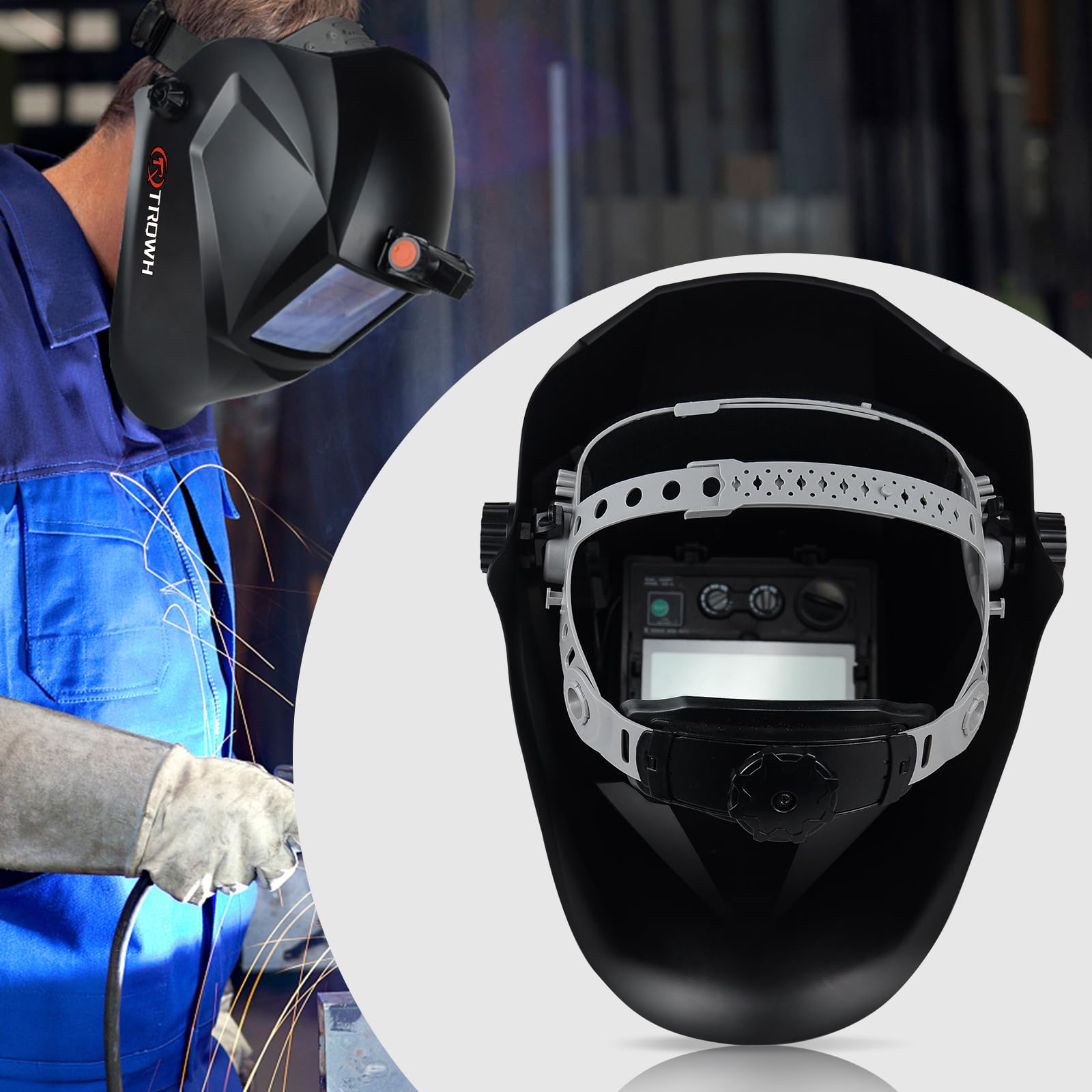 TRQWH Casco de soldadura de repuesto ajustable con banda para el sudor, accesorios para casco de soldadura para casco de soldadura de agujero cuadrado