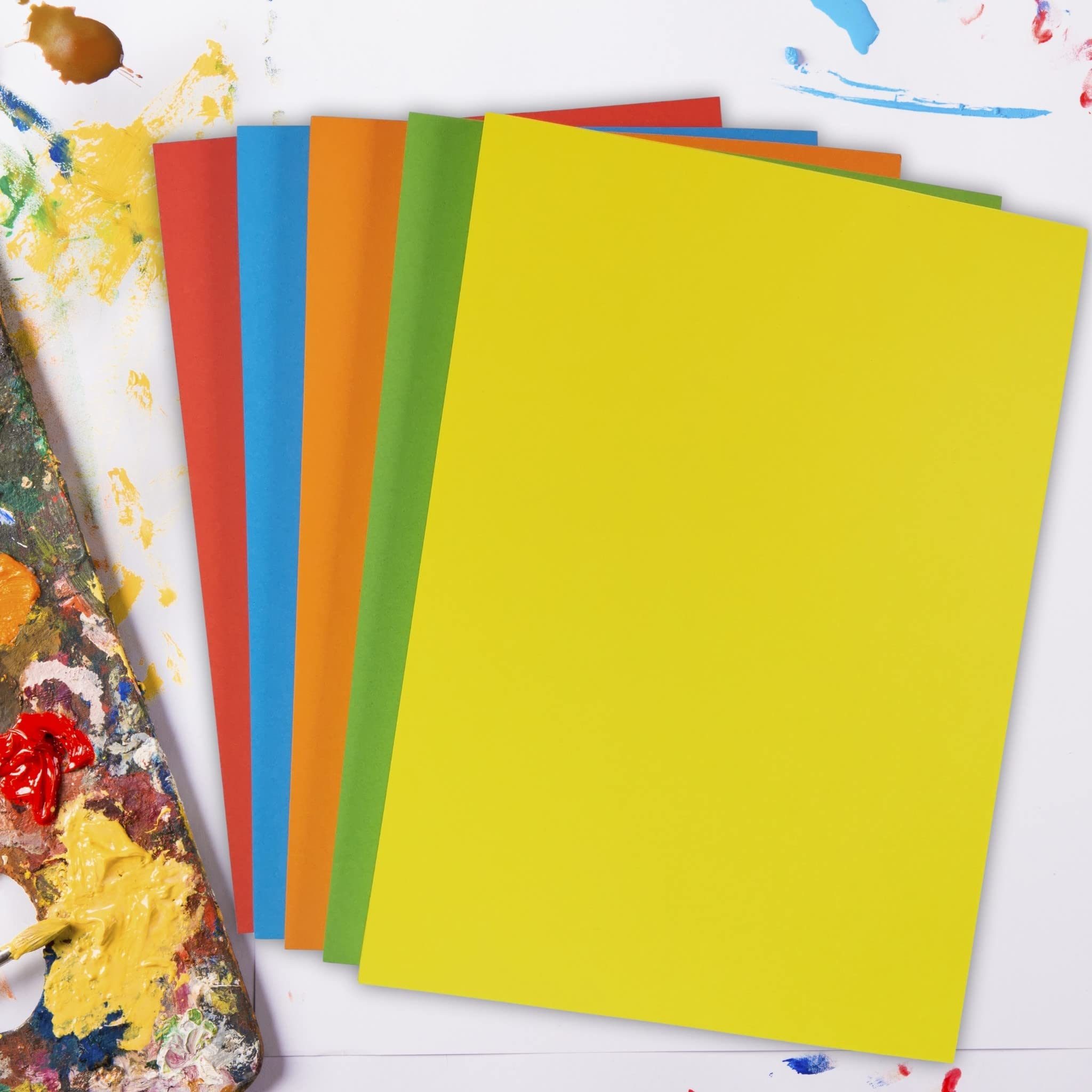 BCreativetolearn Lot de 250 feuilles de papier cartonné A4 aux couleurs vives 160 gm² 5 couleurs – Utilisation pour la fabrication de cartes, l'impression, la copie, le dessin, les arts et les