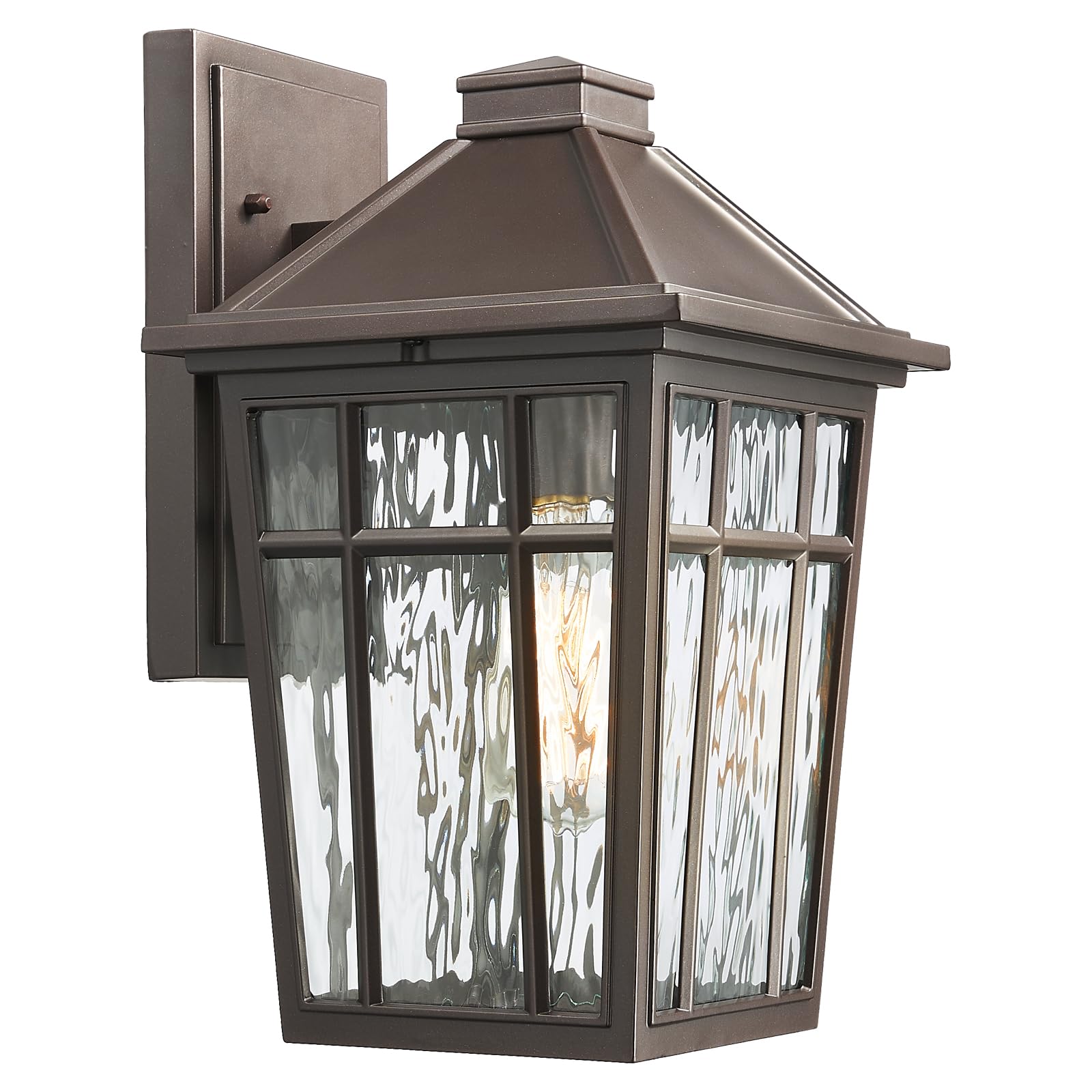 Darkaway Large Outdoor Sconce Lights Wall Light Fixtures,14inch Exterior Porch Light Outdoor Sconce Anti-Rust Waterproof Aluminum Outside Light with Water Ripple Glass for Patio Yard Doorway Garage