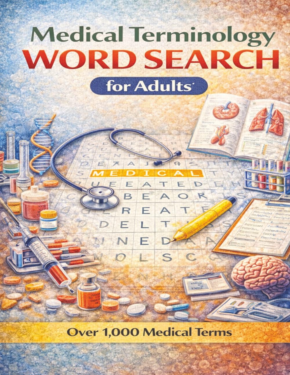 Medical Terminology Word Search for Adults: Over 1,000 Medical, Anatomy, Diagnosis and Healthcare Terms for Nursing Students, Medical Assistants, CNA, ... Healthcare Workers and Adult Learners