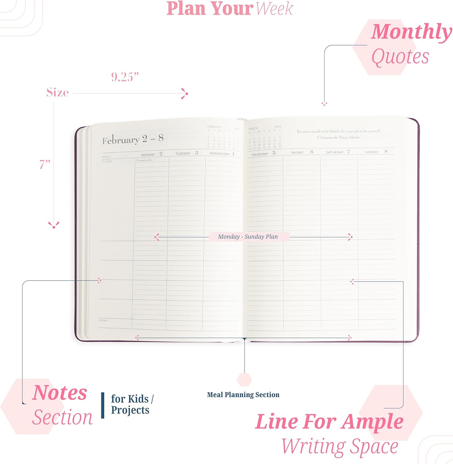 myAgenda Desktop Planner with 18 Month Calendar to Organize Schedules and Appointments with Vegan Leather Cover (July 2025 to December 2026) (Emerald Python)