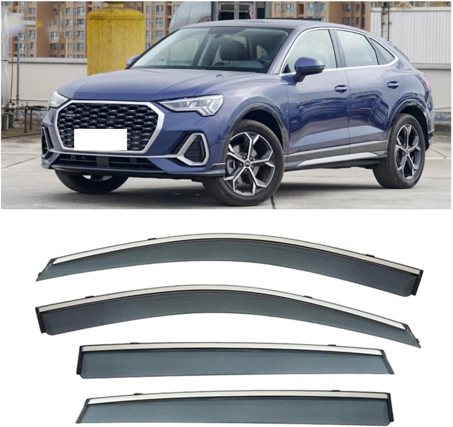PANXUC Car Wind Deflectors for Audi Q3 Sportback 2020-2021, Side Window Wind Rain Deflector Window Visor Sun Rain Guard Smoke Guards