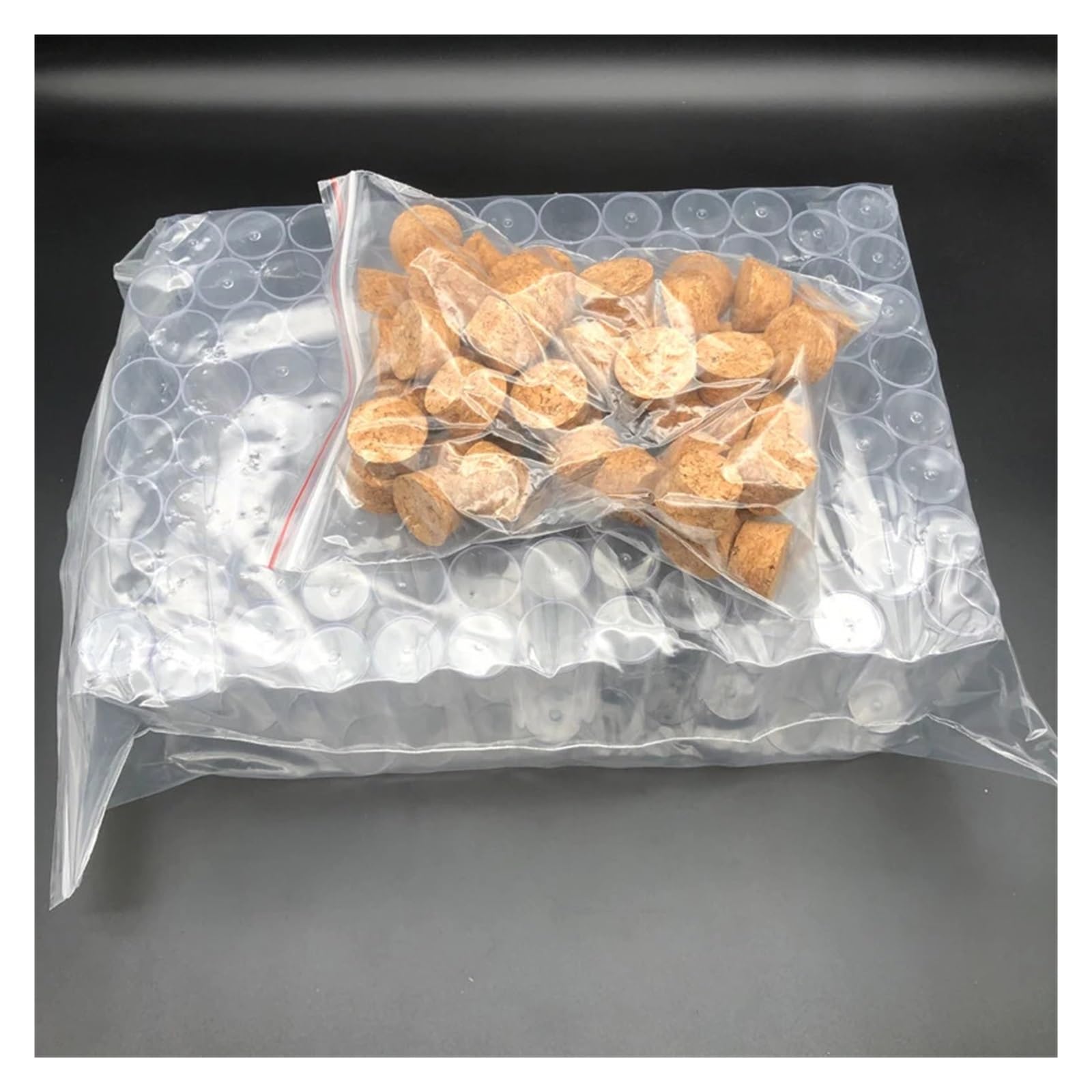 100 Sztuk/partia 25 * 95mm Płaskie Dno Przezroczysta Plastikowa Probówka Z Korkiem Przezroczysta Plastikowa Rurka