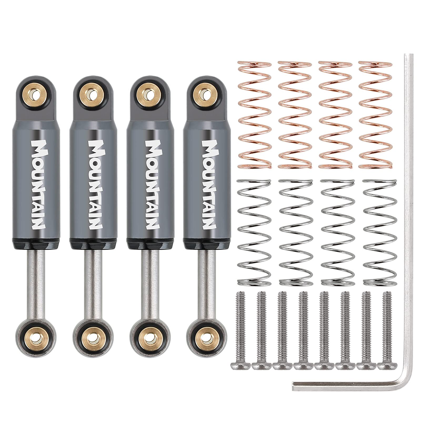INJORA RC Ammortizzatori 4pcs 32mm RC Shock Absorber per 1:24 RC Crawler Axial SCX24 AXI90081 AXI00002 AXI00001 (Grigio)