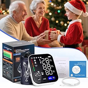 Blood Pressure Monitor, Upper Arm Blood Pressure Monitors for Home Use, Adjustable 8.7"-16.5" Blood Pressure Cuff, 2-User 2X120 Memory, One Touch Operation, Accurate BP Machine