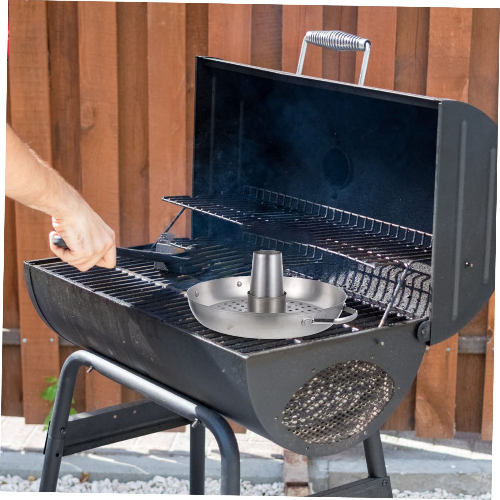 ifundom Soporte para Asar Pollos de Acero Inoxidable Multipropósito Bandeja Desmontable Adecuado para Barbacoas y Picnics al Aire Libre