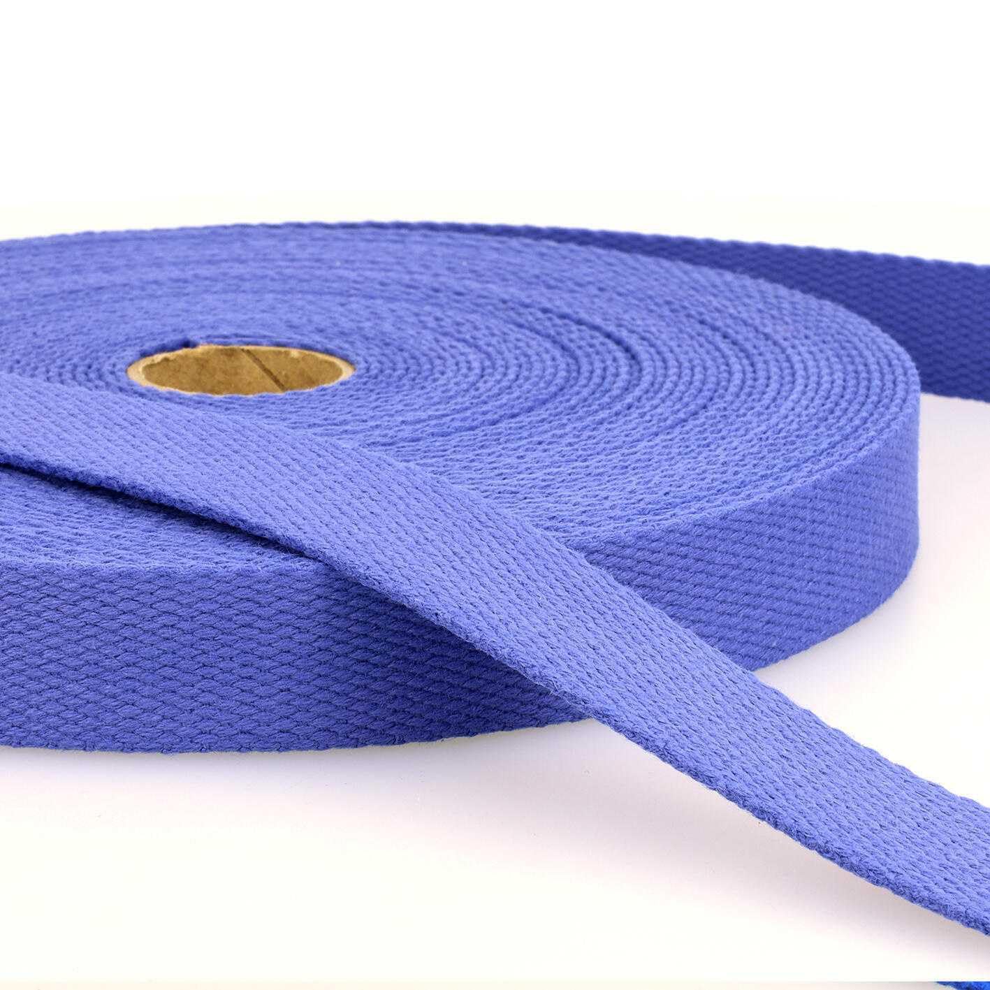 25mm Cotton Webbing 2mm Strap 231D, 021 Lavender Cornflower, 4 Metres