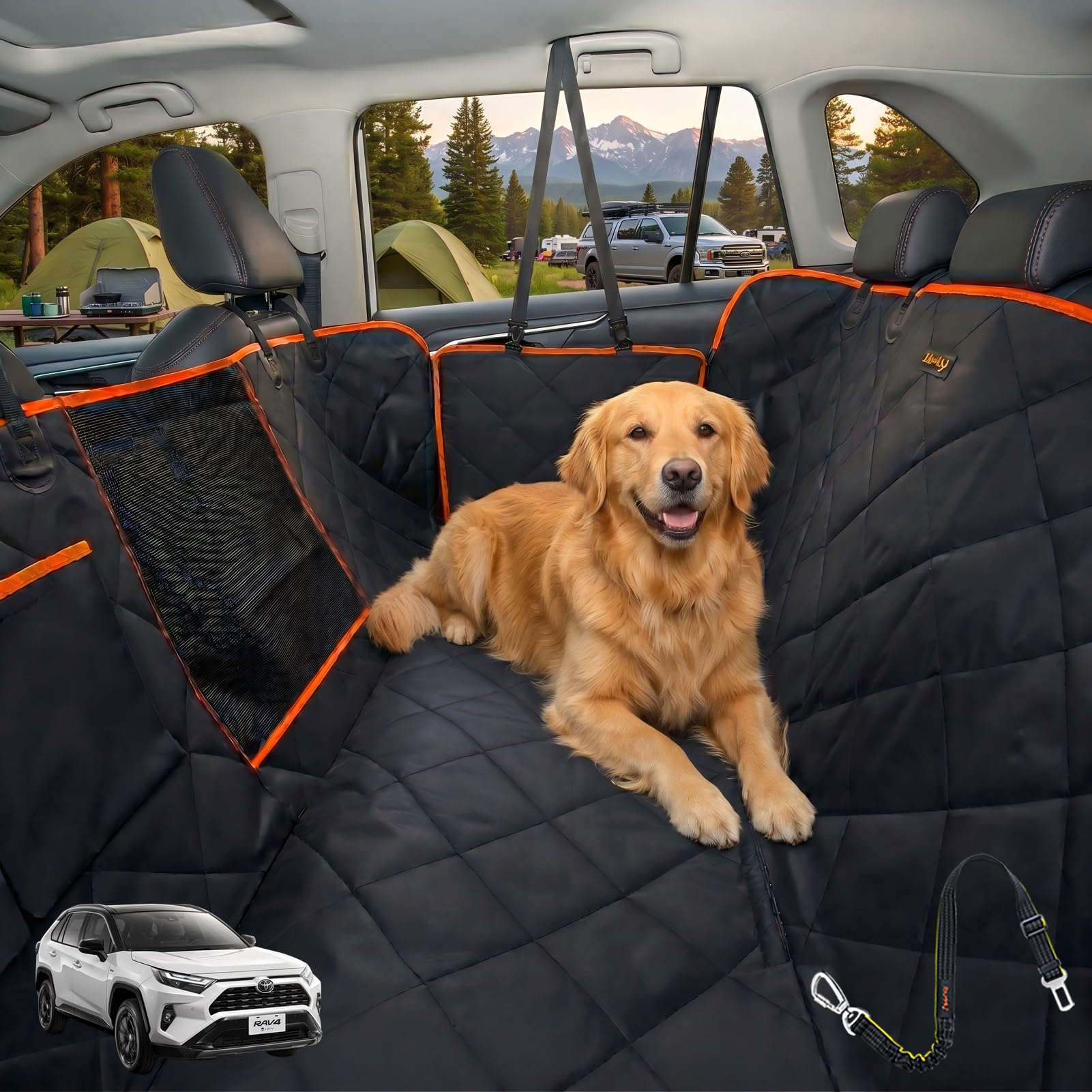 iBuddy Car Seat Covers for Back Seat, 100% Waterproof, Heavy Duty and Nonslip, Compatible with Most Cars, SUVs, Trucks, Black, Universal Fit