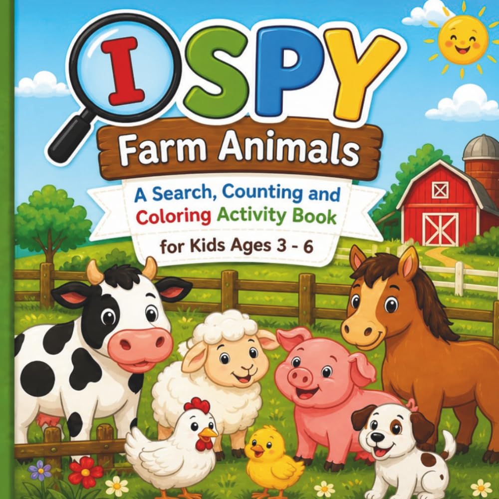 My First I SPY: Farm Animals: Search, Counting and Coloring Activity Book (Tiny Seekers)