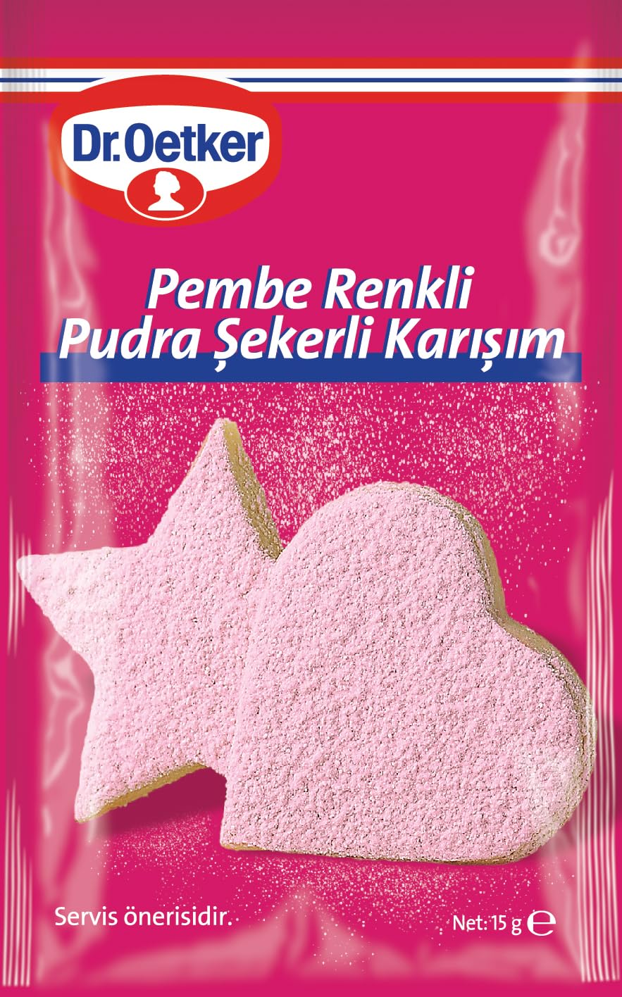 Dr. Oetker Pudra Şekeri - Pembe Renkli,15 gr