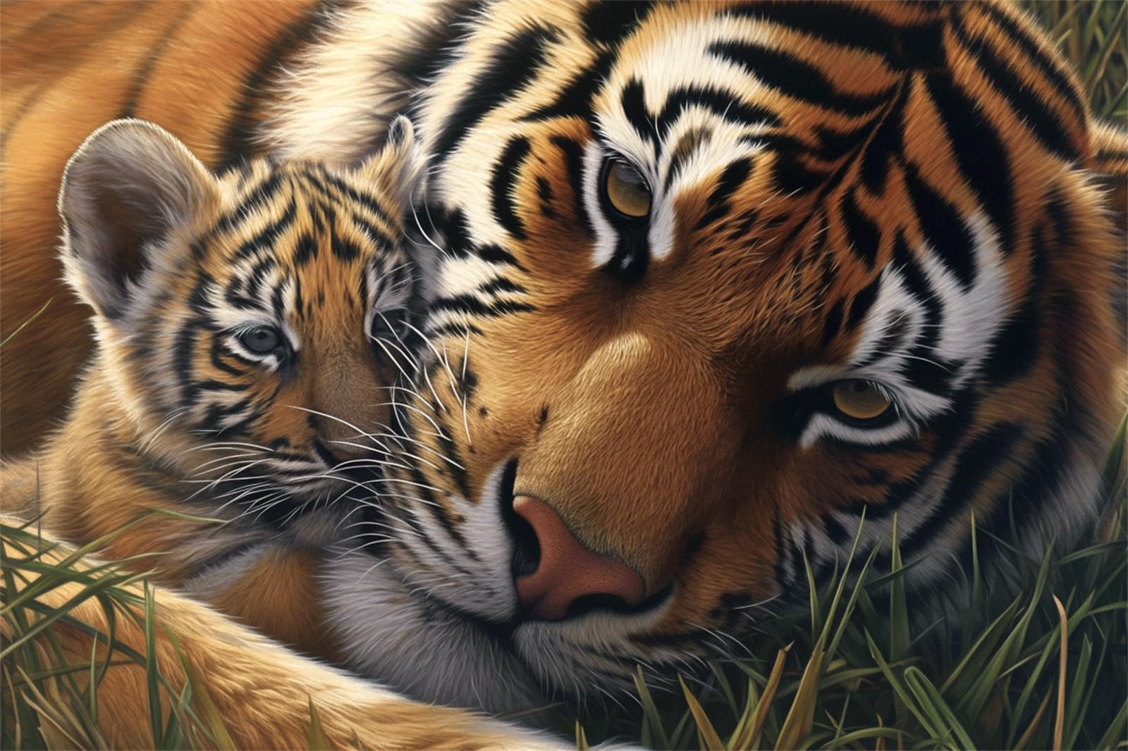 Paint by Numbers Kits for Adults Animal Paint by Numbers tiger Painting by Numbers Kits on Canvas,Craft Art Painting Acrylic Drawing Paintwork for Home Wall Decor, Women Gifts 90x60cm Frameless