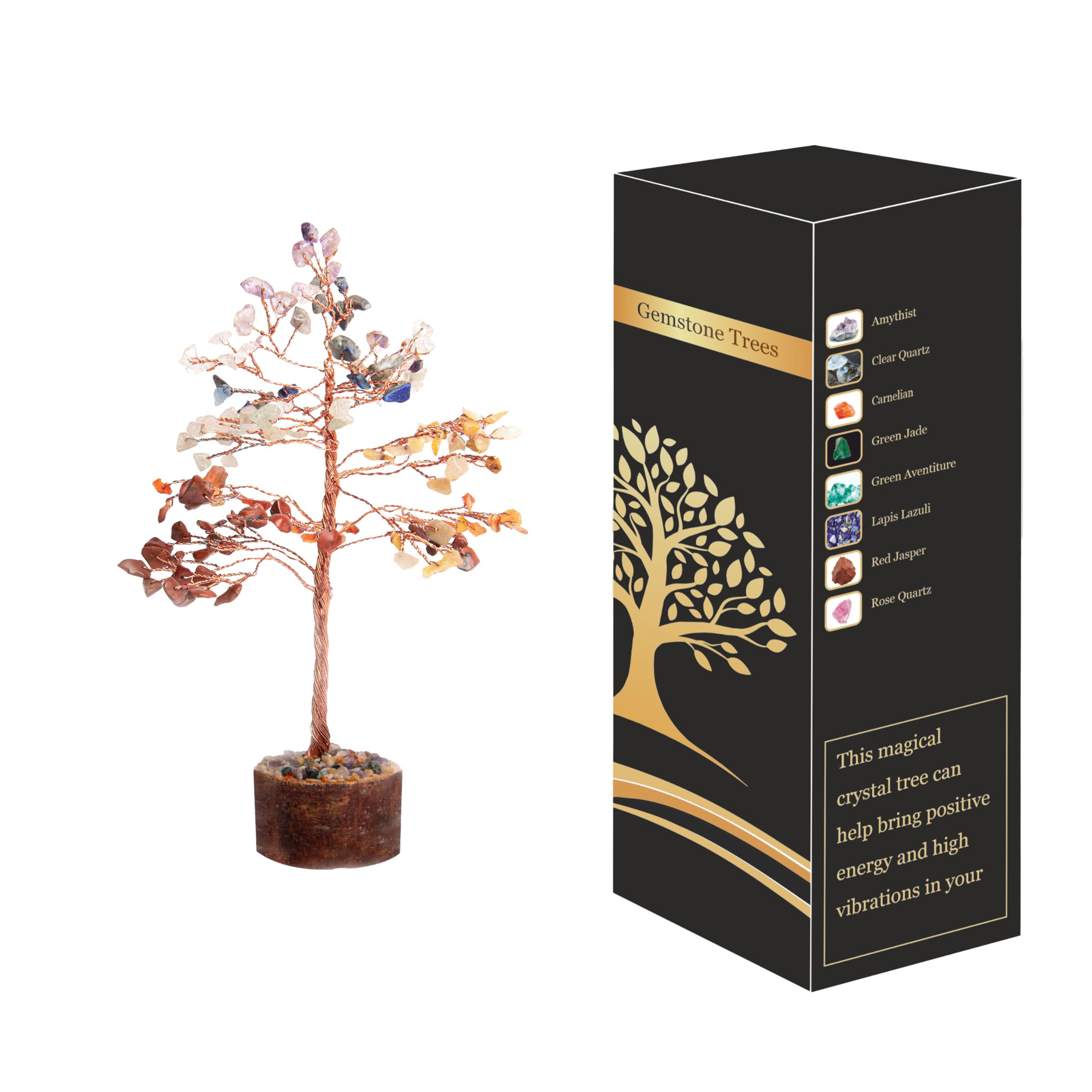 Wonder Care Crystal Tree for Home Decorations Crystals and Healing Stones Witchy Room Crystal Decor Tree Crystal Gifts Gem Tree Christmas Tree Stands for Real Tree (7 Chakra Tree (150))