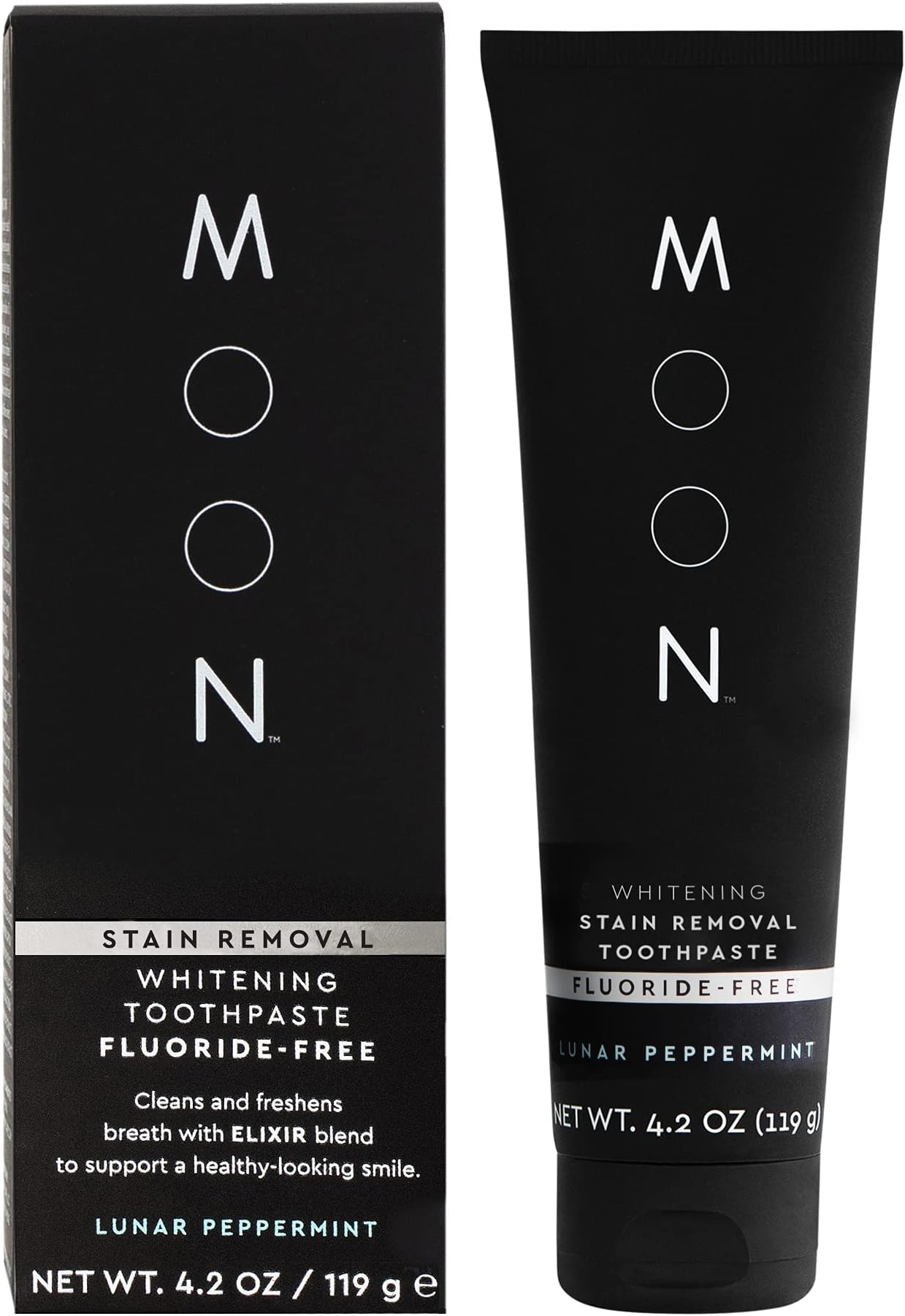 Fluoride Free Toothpaste - Stain Removal Teeth Whitening Toothpaste for Adults & Children - with Essential Oils, Green Tea & Mica - Gentle on Enamel & Gums - Peppermint (4.2 Oz)