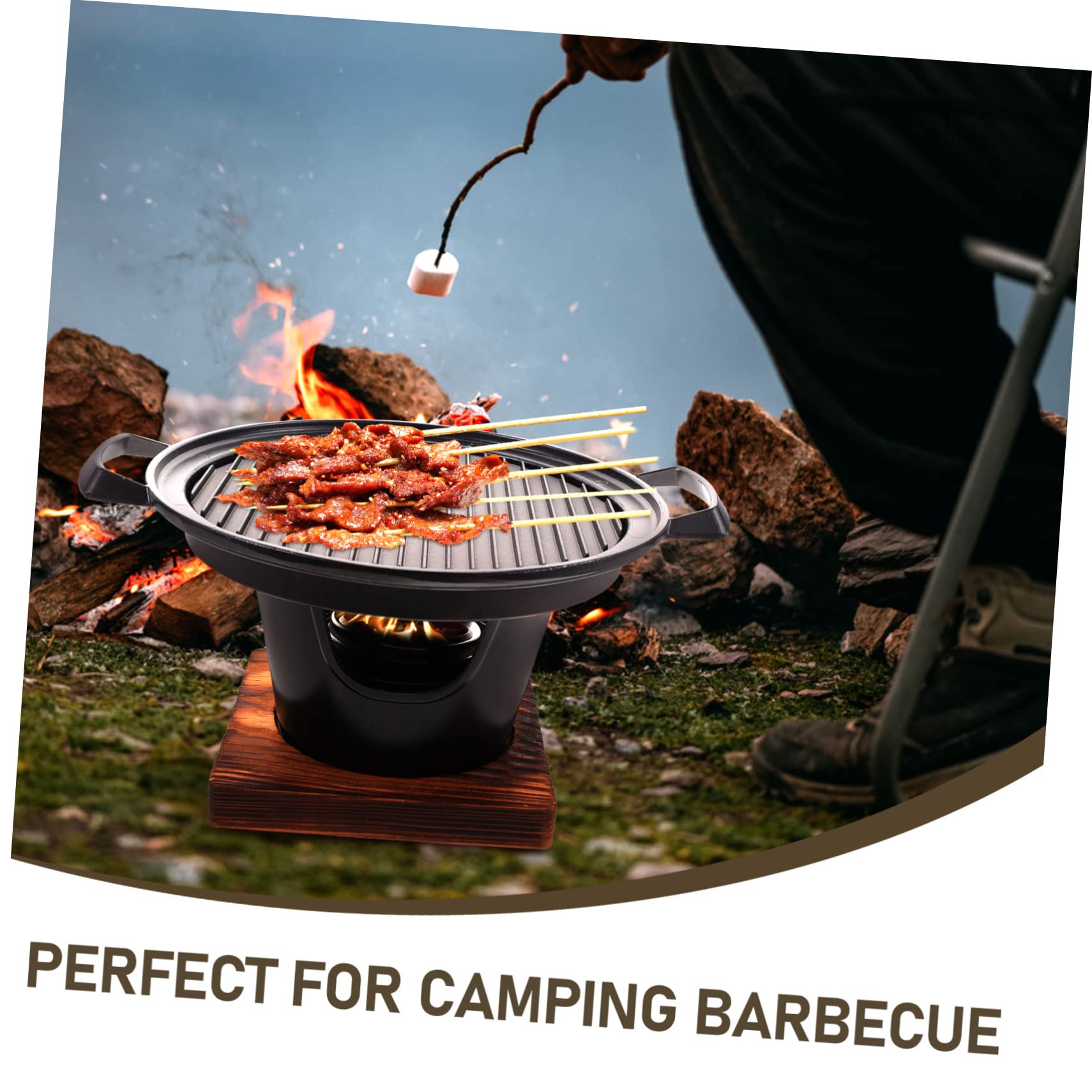 Toddmomy Barbecue Portatile Padella per Barbecue da Campeggio Mini all Aperto Forno per Arrosti Facile da Pulire e Resistente al Calore
