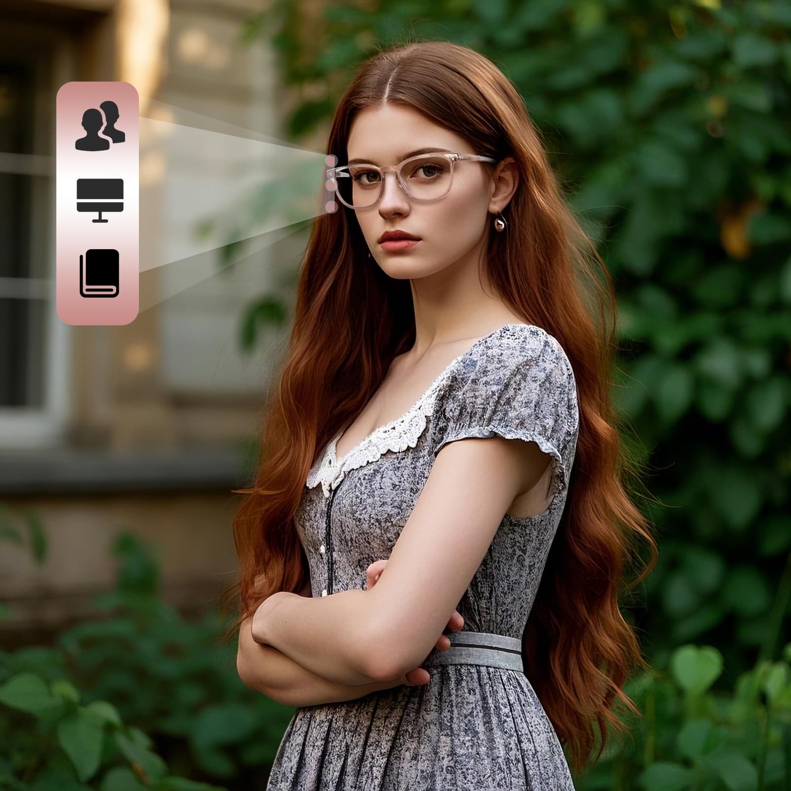 ZESAKER Progressive Multifocus Reading Glasses Women Men Blue Light Blocking Computer Readers Spring Hinges Eyeglasses(Light Brown, 2.5)