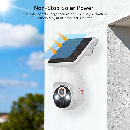 Miniatura 3 de Cámara de seguridad inalámbrica con panel solar, detección humana inteligente con inteligencia artificial, conversación de 2 vías, cámara de