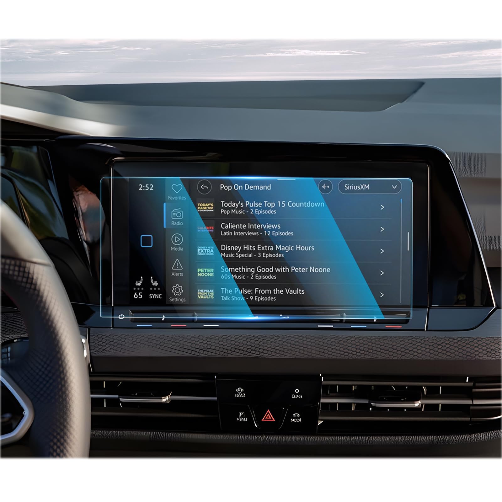 CDEFG Tempered Glass for 2020-2025 VW Golf R/GTI Screen Protector, 10 Inch Touchscreen, for Volkswagen Golf R GTI 2023 2024 2025 Accessories
