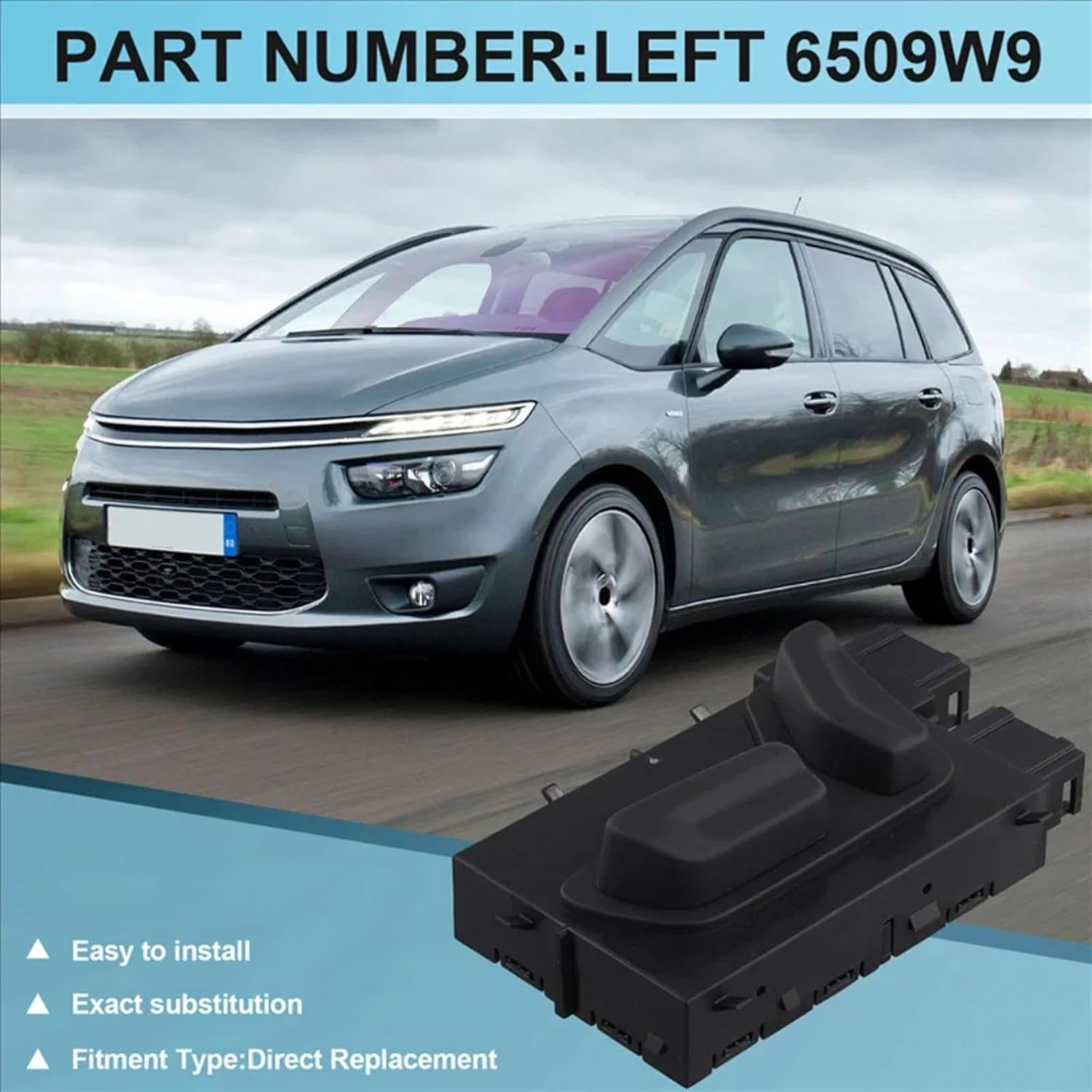 Power Seat Switch for Peugeot 308Cc 308Sw 2008-2013 Car Seat Height Adjustment Button Switch 6509W9 6509X0(A Pair)