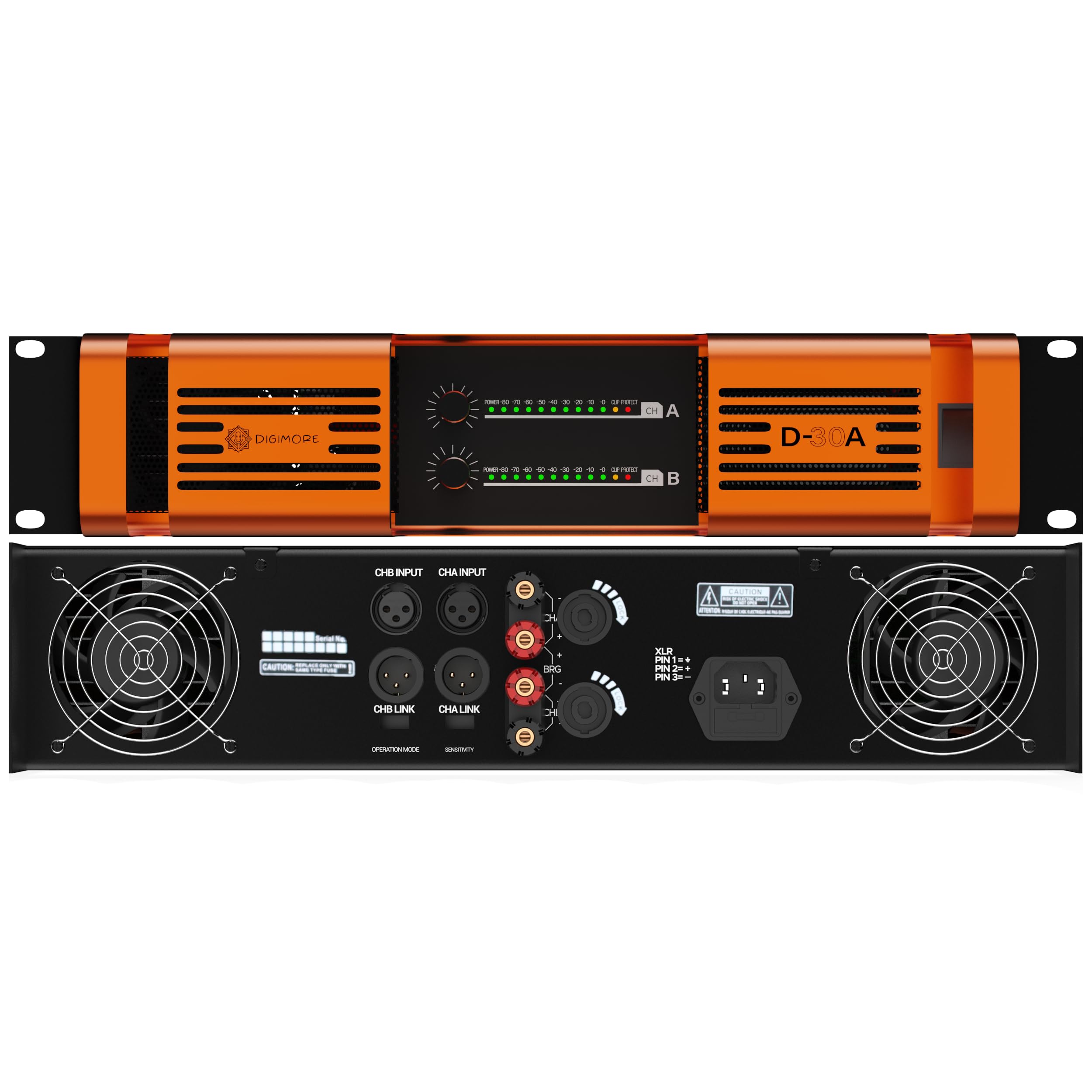 DIgimore Dual Channel Power Amplifier | Class H with Fans and Cooling Protection (D-30A)-image-27