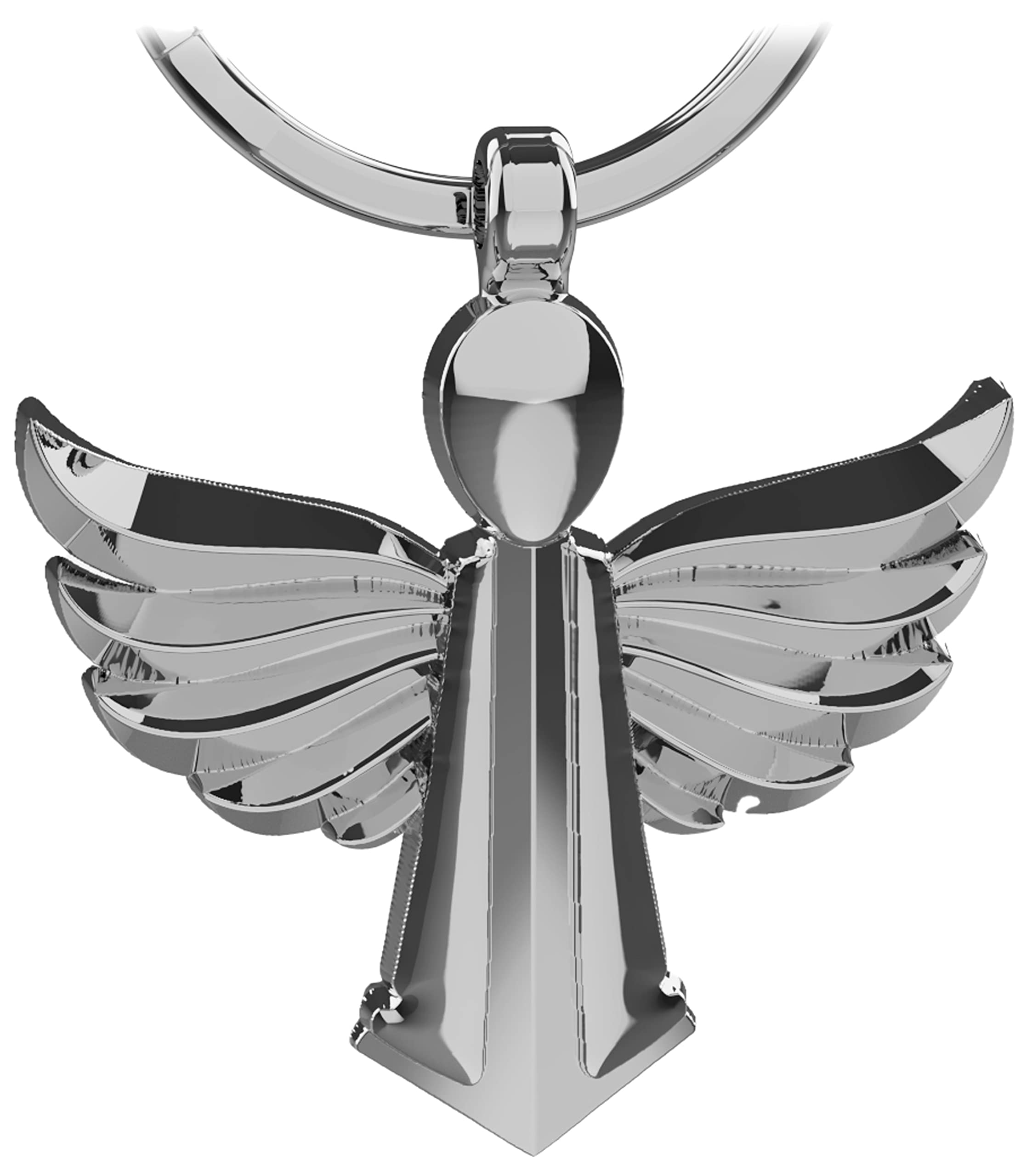 Lanolu Unisex Angel Leo Silver Guardian Angel Keychain, Angel Keychain, Lucky Charm For Car - Drive Safely Pendant, Driver's License Gift, Angel Lucky Charm Pendant