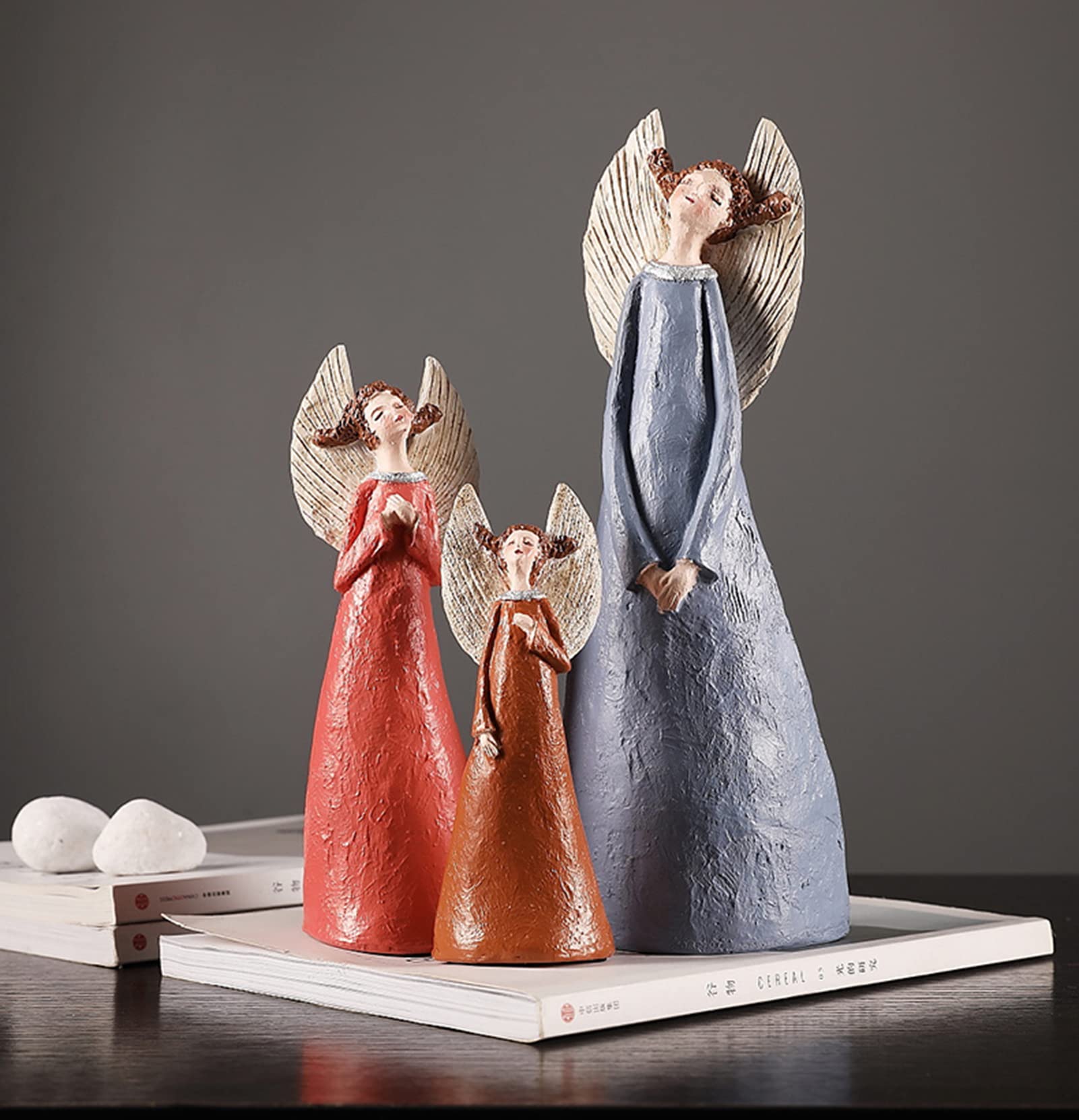 Engel Modell Dekoration, Engel Mädchen Statue Harz bemalt Handwerk Home Desktop Show Dekoration 3 STÜCKE Geschenk