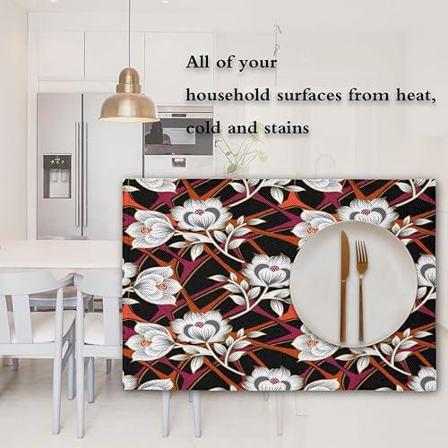 Miniatura 7 de Plant Placemats Set of 4 Table Mats Washable Placemat Waterproof Place Mats for Party Home Dining Table Decor 18x12 in