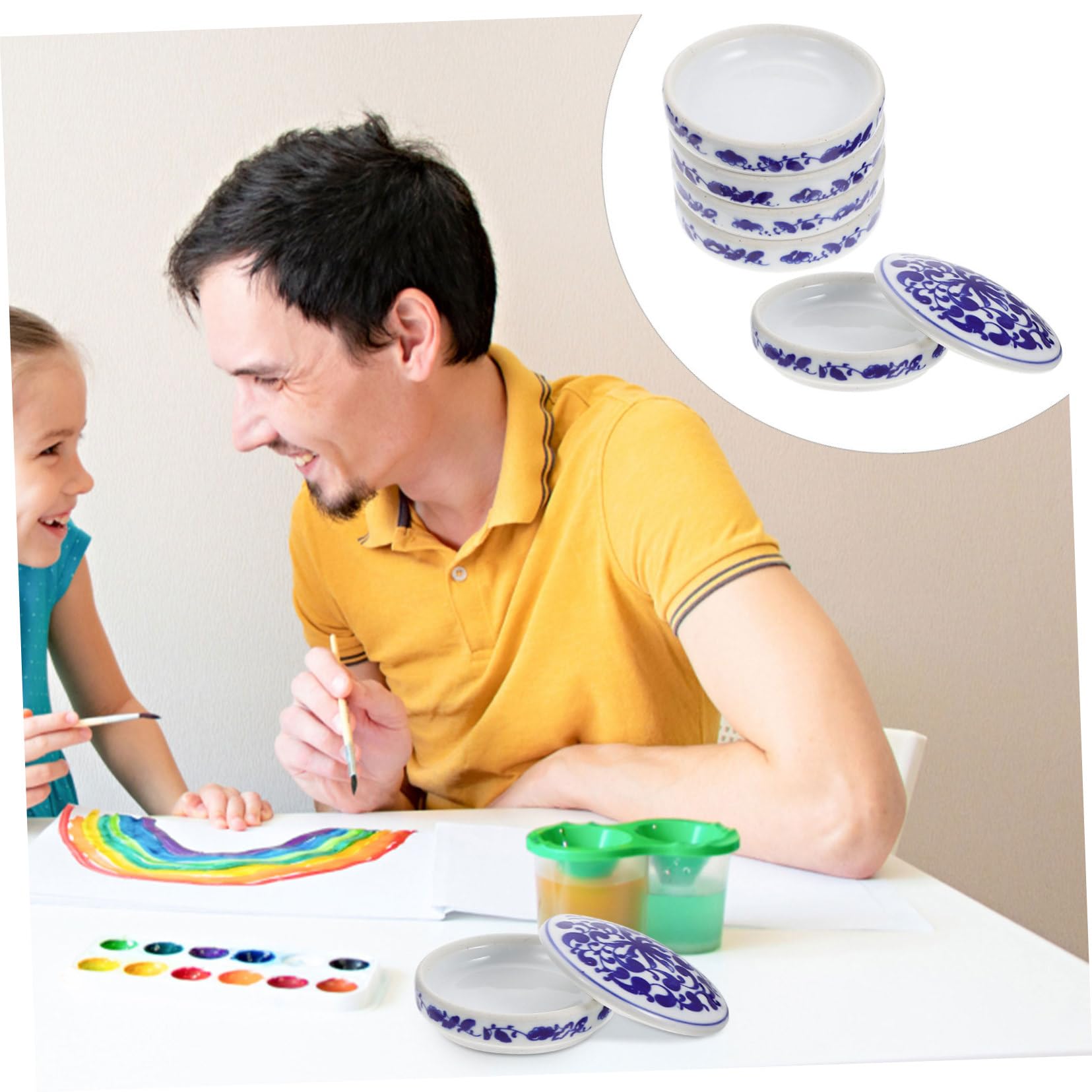 Keramik Pigment mischtablett Stapelbar Langlebig Leicht Tragbar für Öl Aquarellfarben DIY Malpalette für Künstler und Hobby Maler