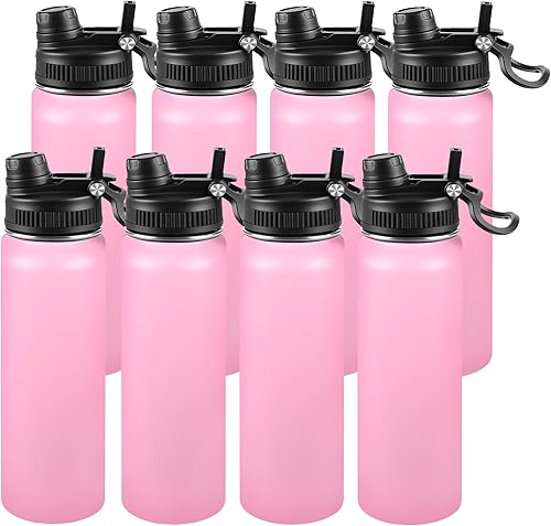 Miniatura 43 de Botella de agua aislada de 22 onzas, tapa 2 en 1 a prueba de fugas (sorbo/pajilla) + asa, botella de acero inoxidable para deportes, viajes, trabajo