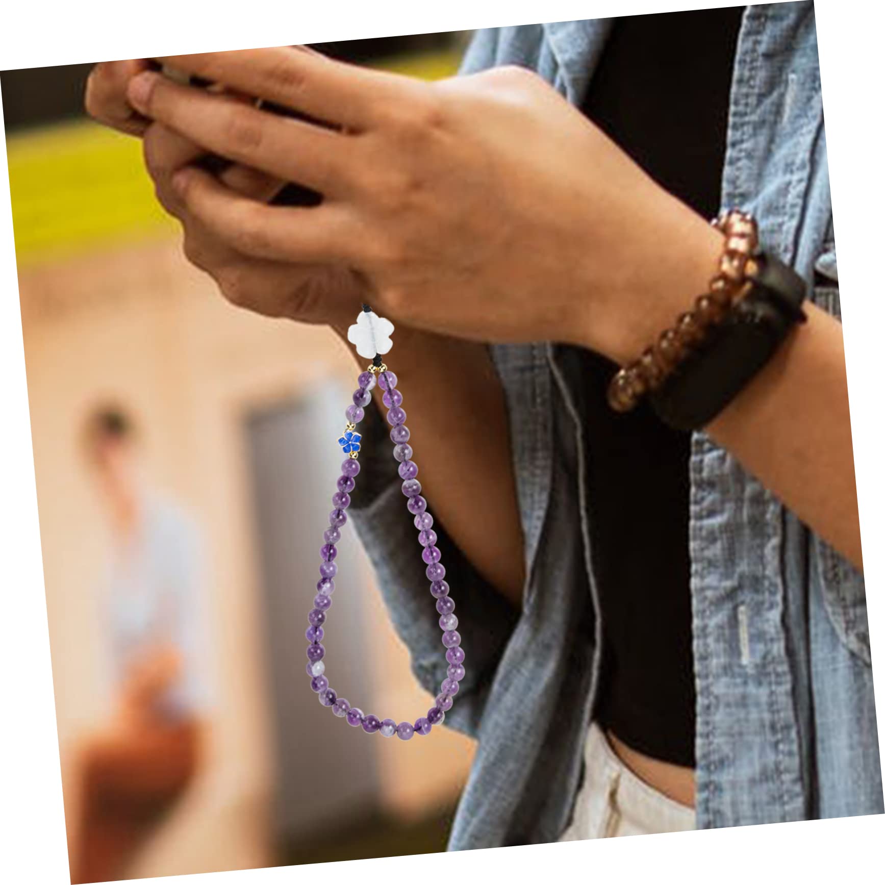 Gadpiparty Dije De Amatista Para Teléfono Móvil Dijes Lazo De Cuentas Dije Para Teléfono Cadena Retro Para Billetera Joyería De Hadas Correa Para Teléfono Accesorios Dorados Para