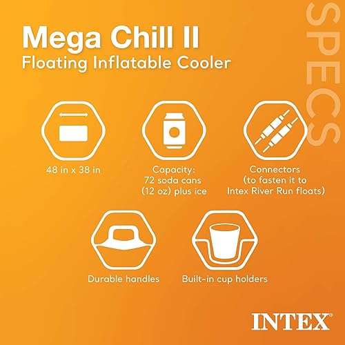 Miniatura 2 de Intex Mega Chill II - Flotador inflable para 72 latas con tapa, paquete de 2