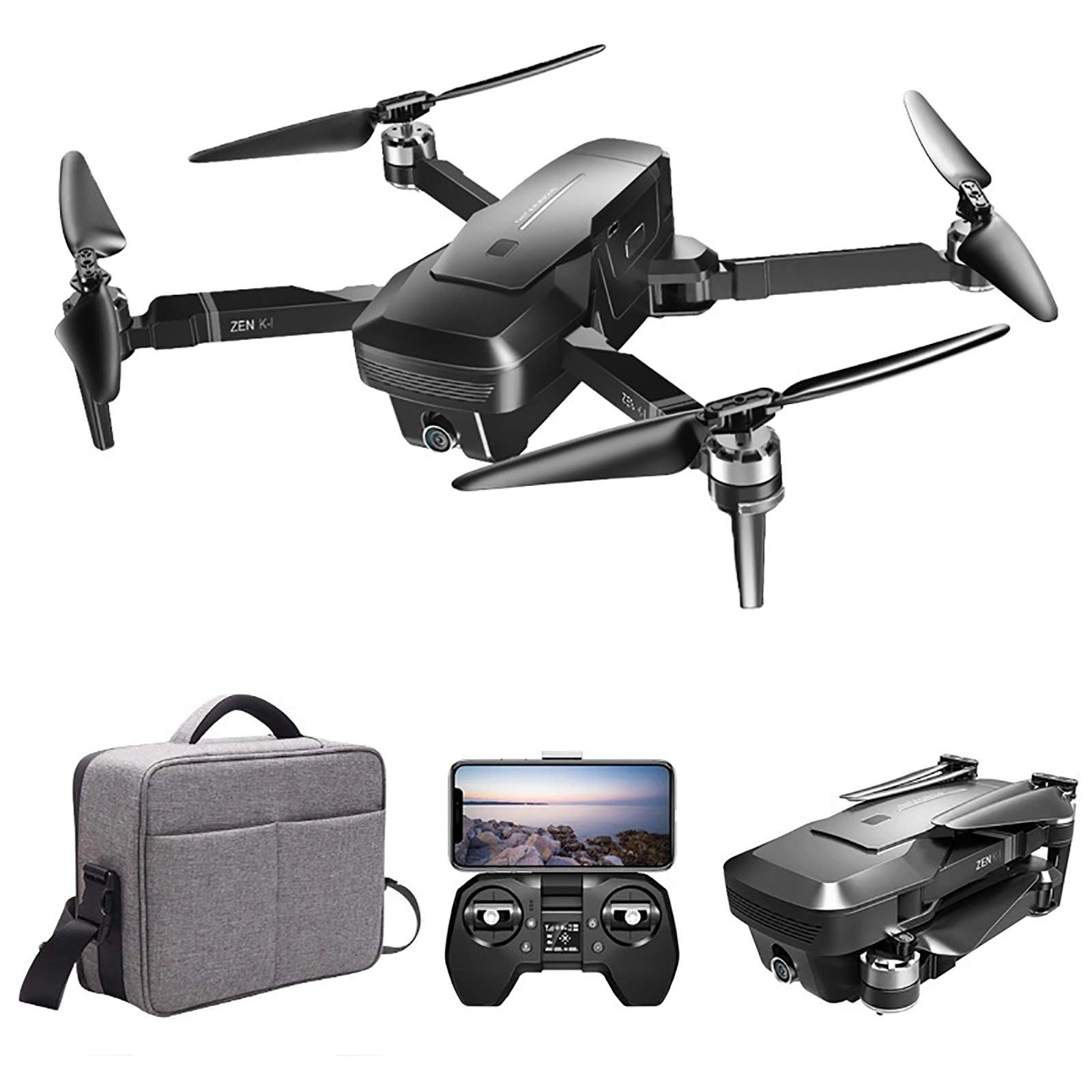 4K UHD dron GPS z silnikiem bezszczotkowym, 50 x zoom, 5 g WiFi FPV RC Quadcopter, następuje Mir, powrót do domu, piękny prezent dla dorosłych początkujących dzieci (kolor: jedna bateria)
