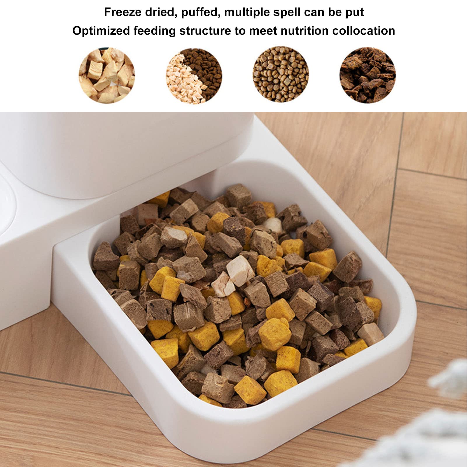 2 en 1 Dispensador Automático para Mascotas, Comedero y Bebedero por Gravedad, Capacidad Grande (1,5 L Agua + 1 kg Comida), Ventana Visual de Residuos, para Gatos y Perros Medianos