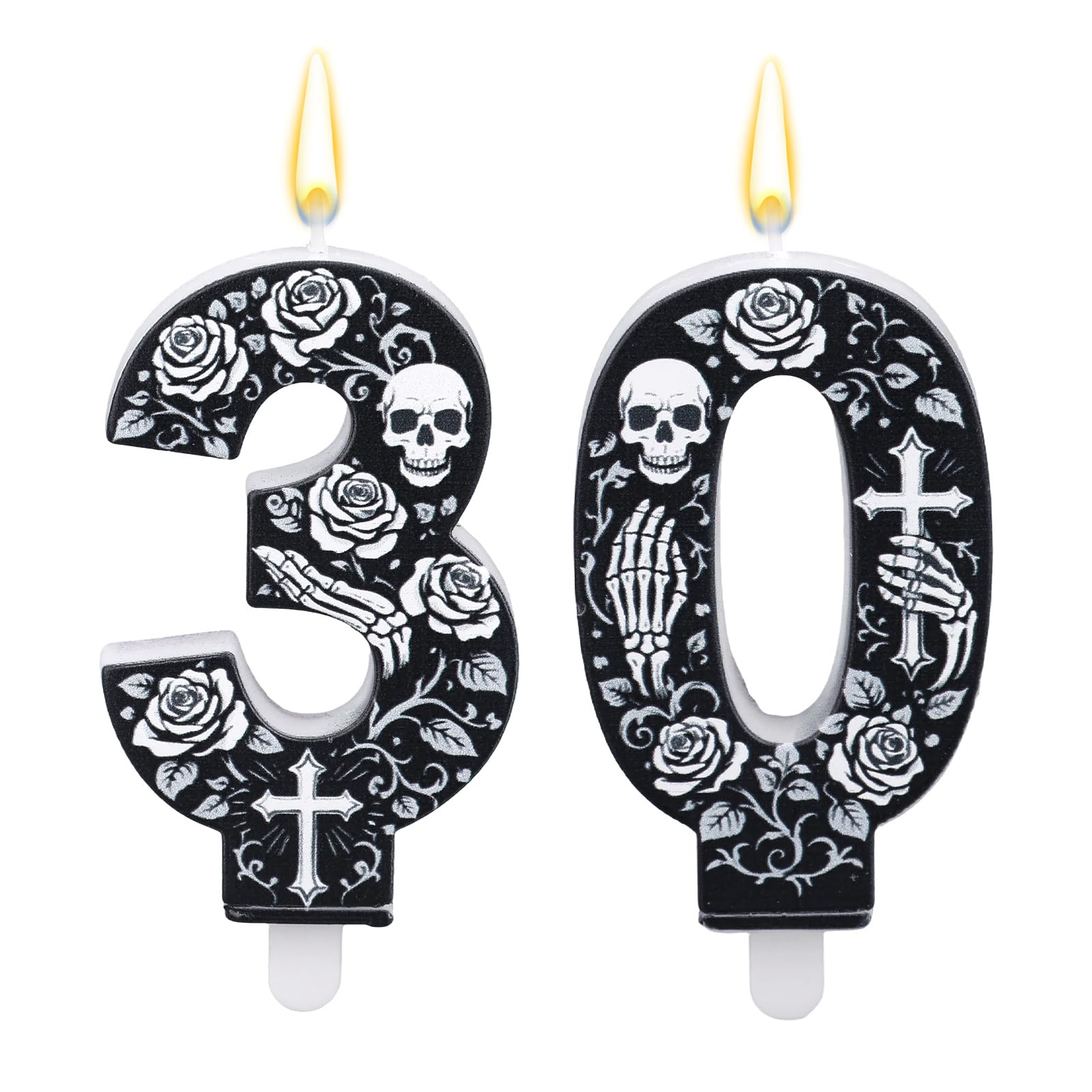 Goktvai Farewell Theme Number Birthday Candles, Black Cake Candles โ image 1