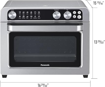 Panasonic FlashXpress Family Size Air Fryer Toaster Oven Combo, 11 Cooking Functions, 1800W PFAS-Free Interior, Double Infrared Heating, Temperature Control Dial, Stainless Steel - NB-G211P