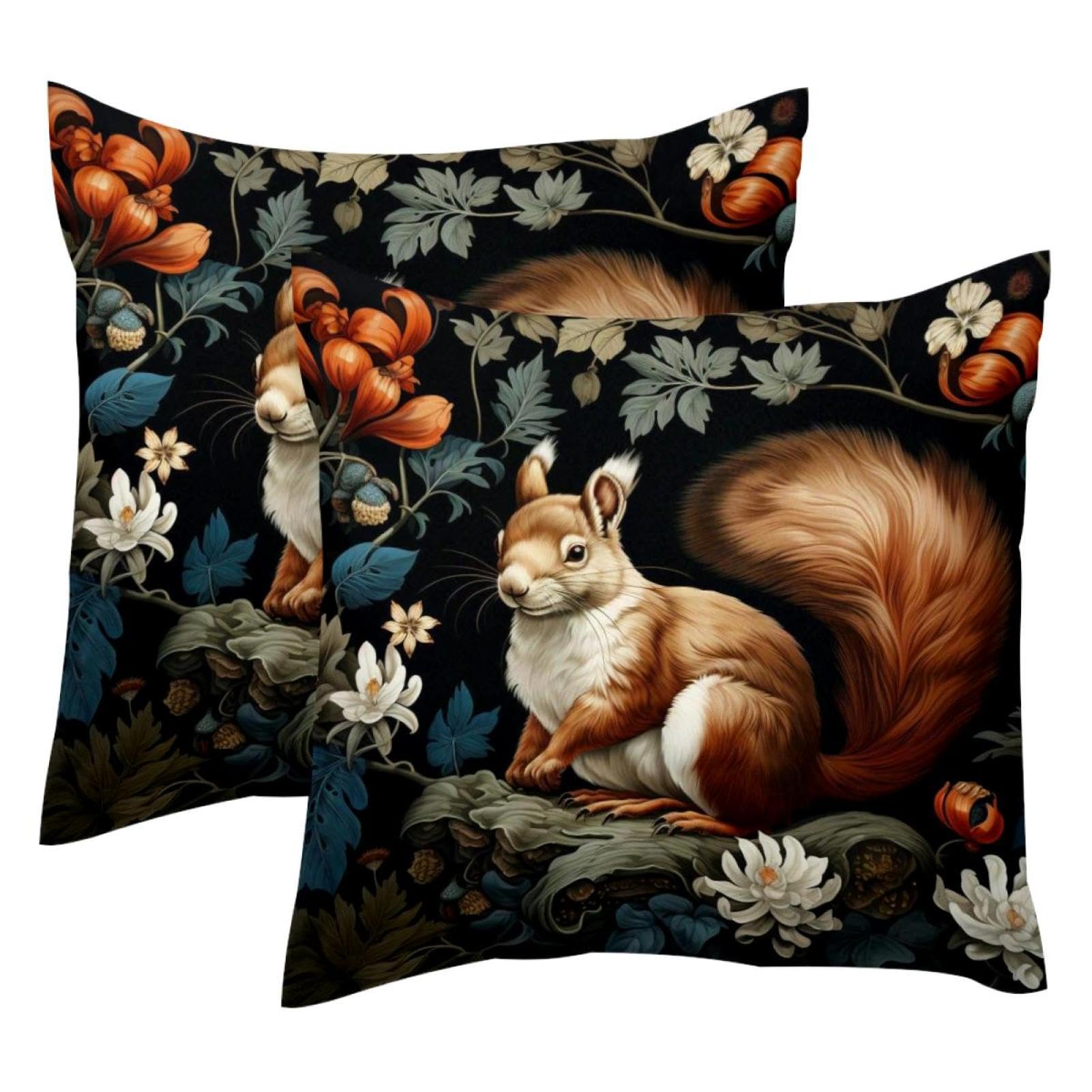 Housses de coussin velours écureuil 50x50 lot de 2 taie décoration canapé salon