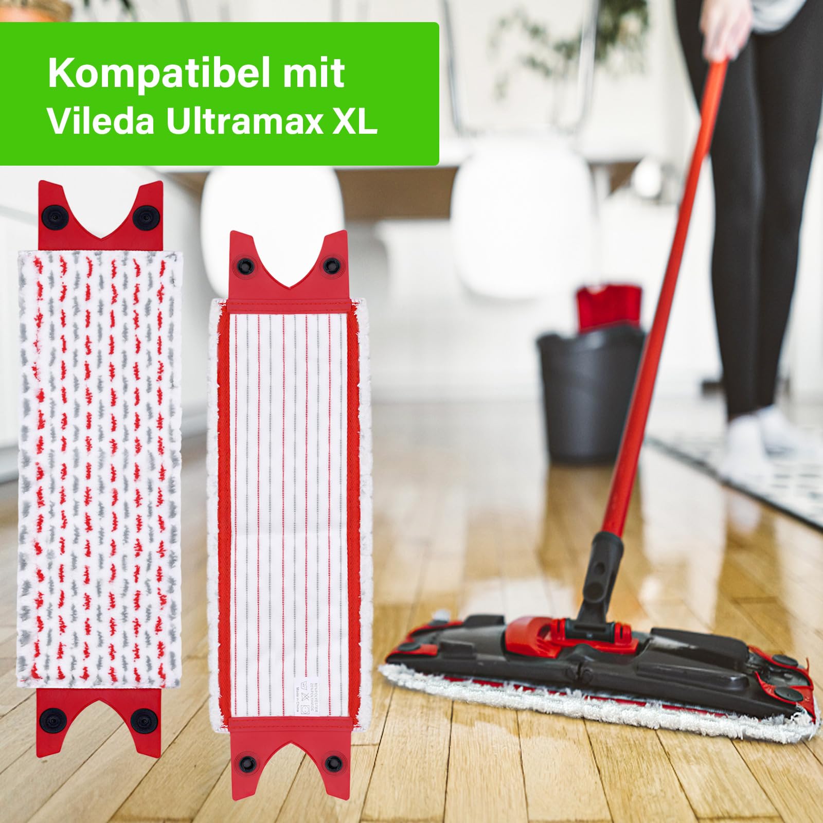 Vileda Ultramax XL Ersatzbezüge - 3er Set Mikrofaser Wischmopp Auflagen