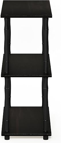 Miniatura 6 de Furinno Turn-N-Tube - Estantería de exhibición compacta, multiuso, de 3 niveles, con tubos clásicos, color espresso y negro