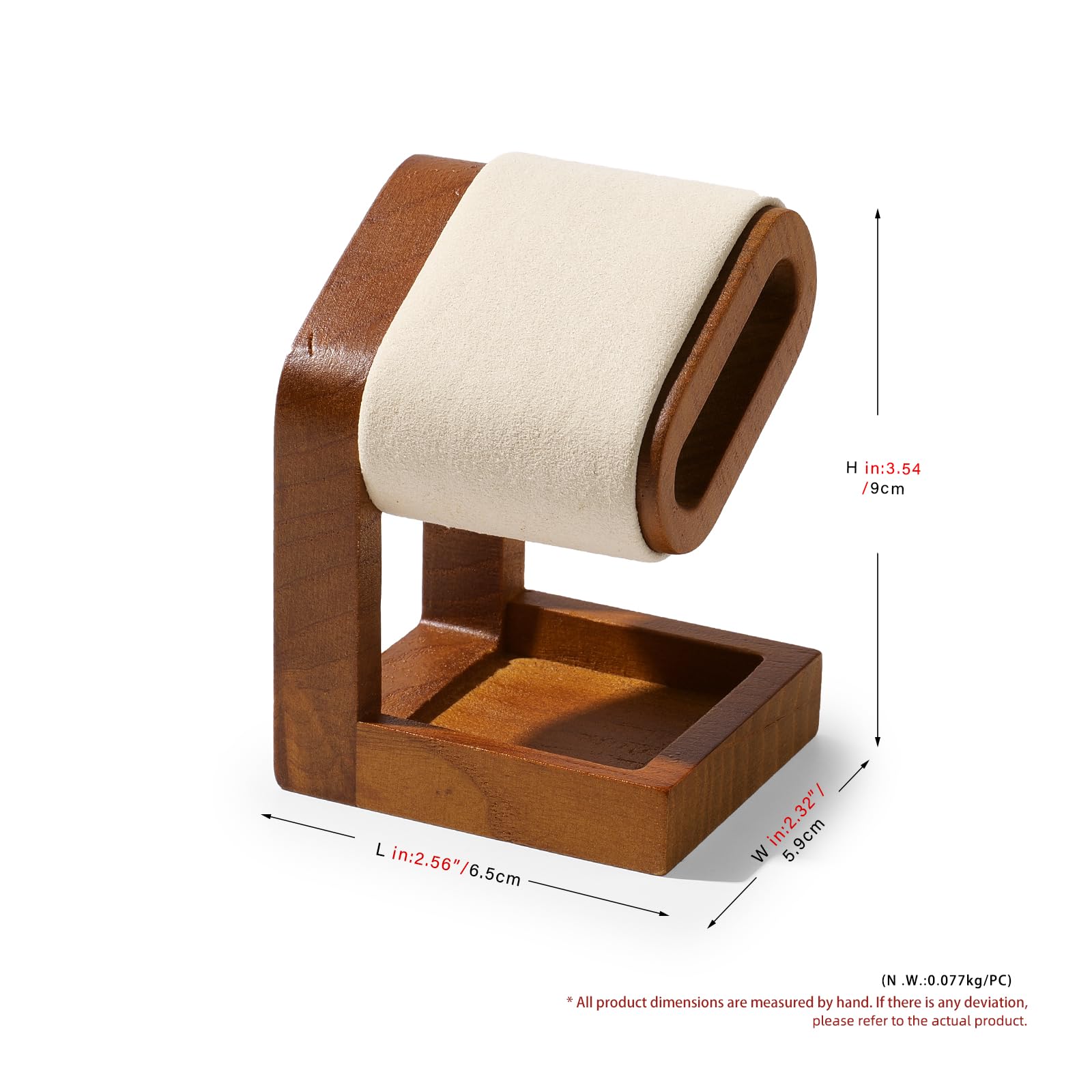 Oirlv Simple Bois Massif Support De Montre,Porte Montre,Watch Stand,Presentoir Collier(Blanc Crème)