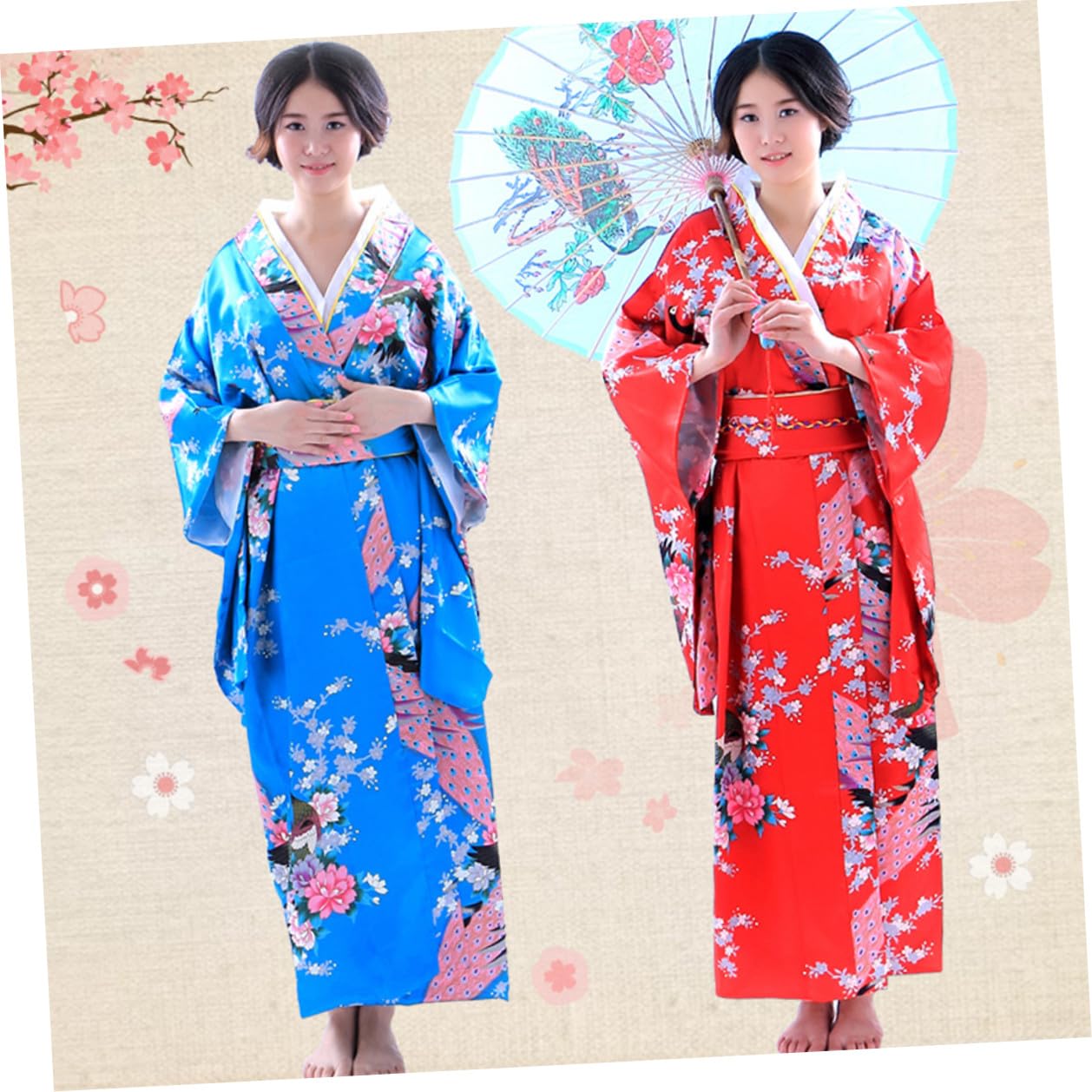 BESPORTBLE Kimono Japonés Mujer Bata Kimono Japonés Diseño Pieza Banda de Amarre Material Simulado de Seda y Cómodo para Dormir y Fiestas Xl