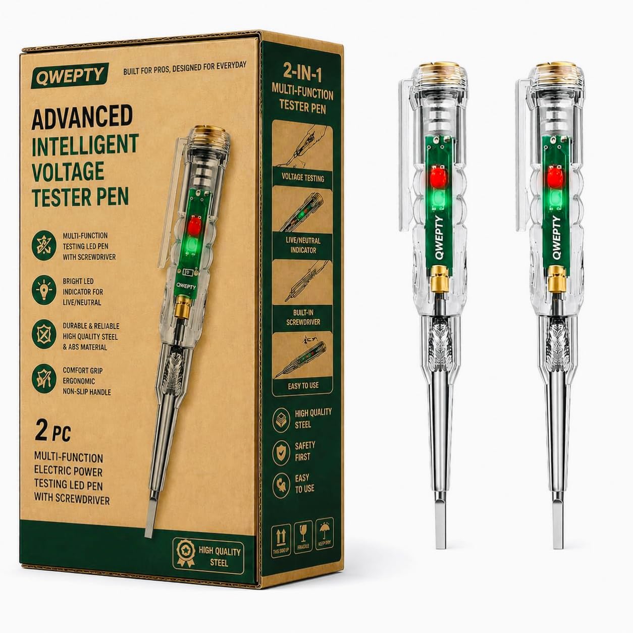 2pc Advanced Intelligent Chip High-Brightness Intelligent Voltage Tester Pen Multi-function LED Test Pen with Screwdriver for Electric Power Testing Voltage Tester Detector [Safety Highlighter Pen]-image-21