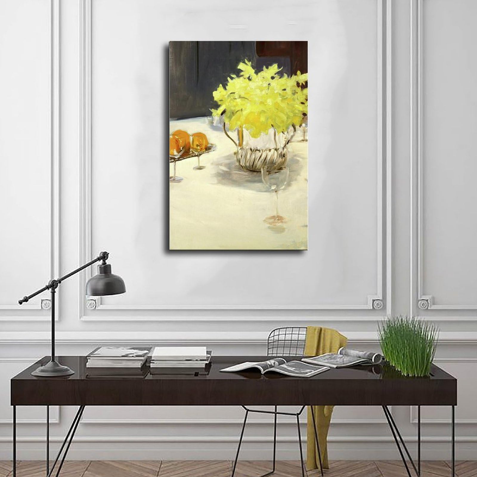 ANFOTCM Stampa artistica su tela con John Singer Sargent, natura morta con narcisi, decorazione rustica per soggiorno, bagno, camera da letto, 40 x 60 cm
