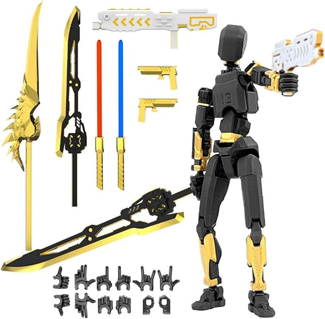 T13 Action Figure (Assembly Completed) Titan 13 Dummy 13 Robot 13 Figure 3D Printed Articulated Multi-Jointed Movable Robot Model (BK Space Warrior)