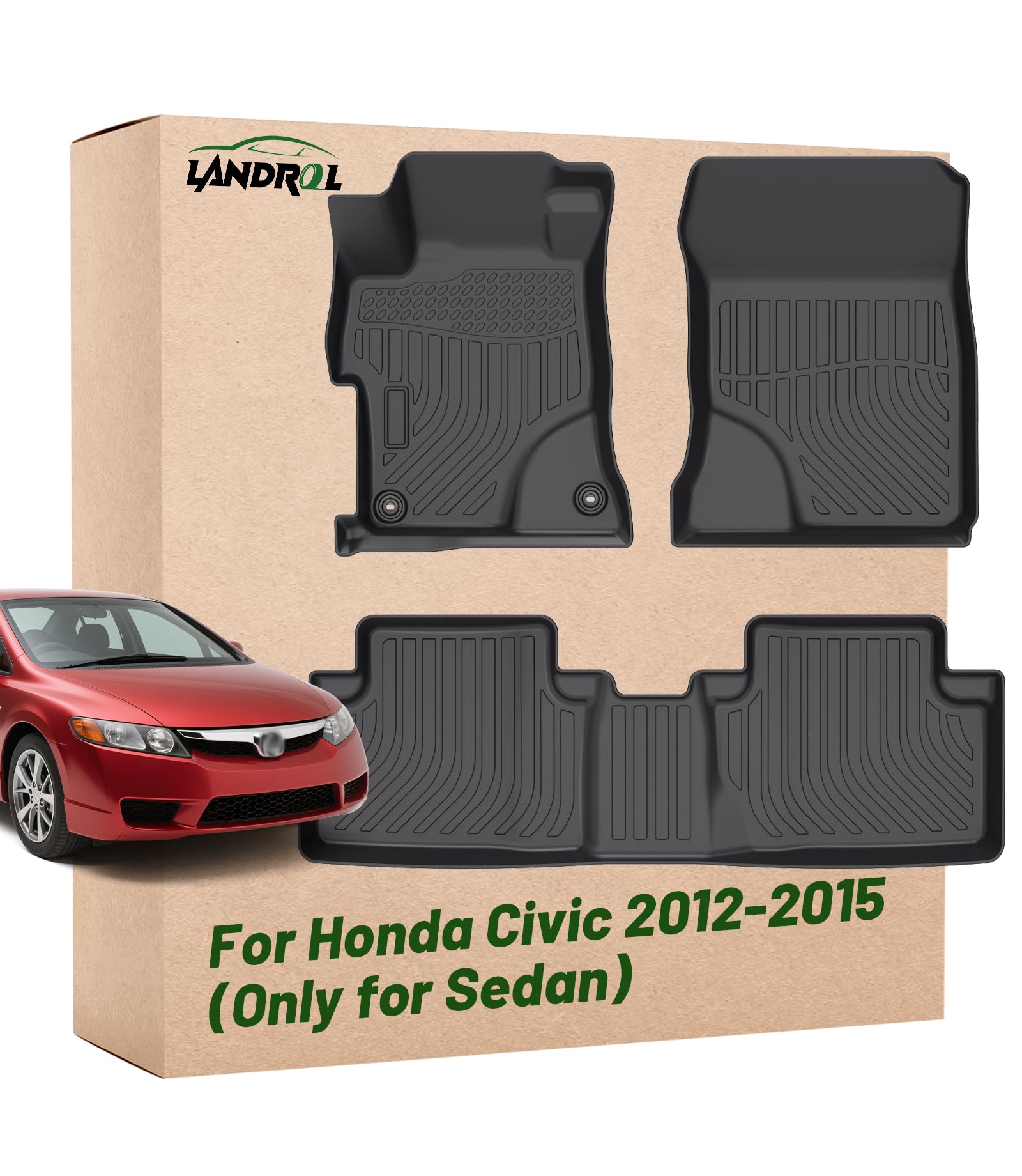 Landrol Car Floor Mats for Honda Civic Sedan